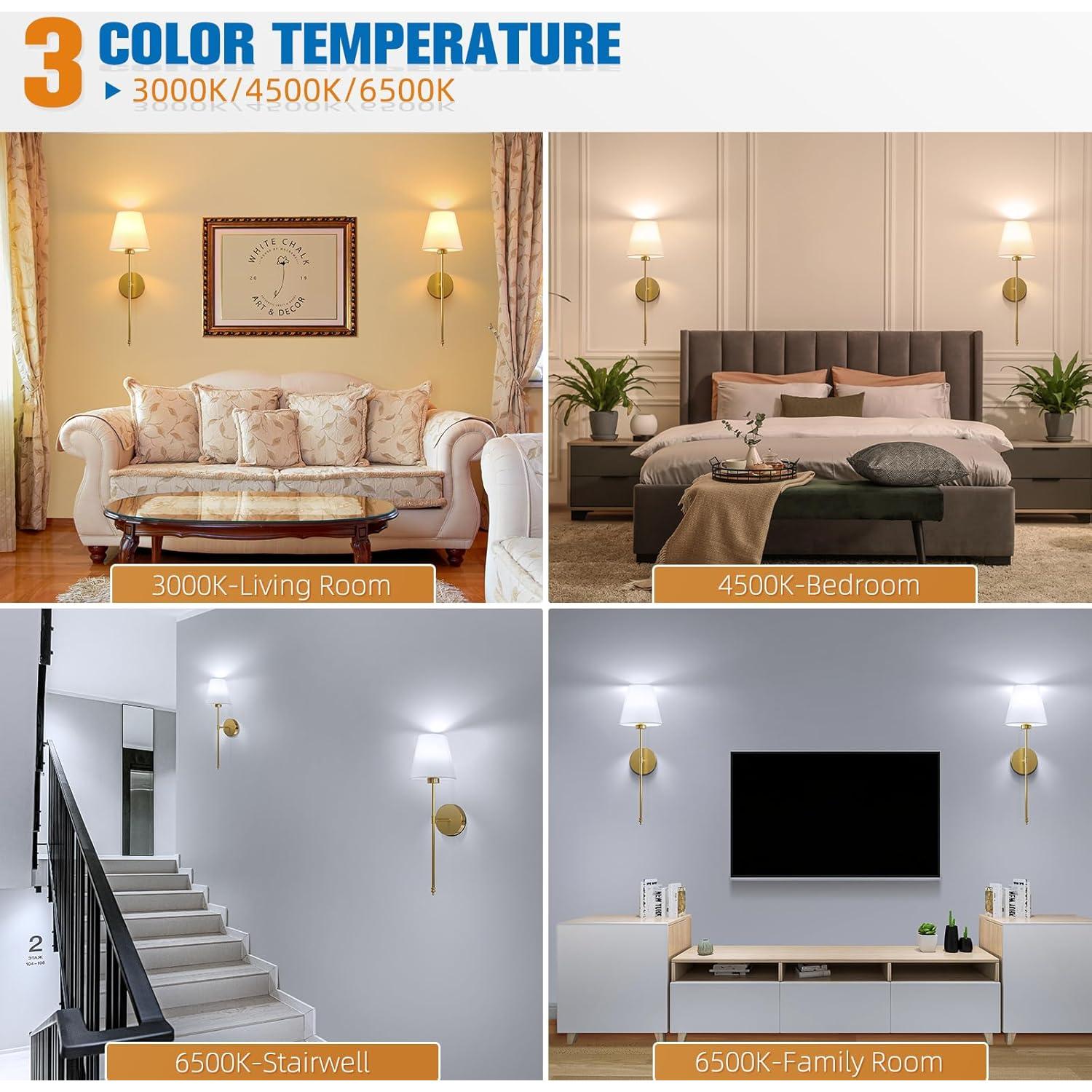 Conjunto de 2 Apliques de Pared NIORSUN Dorados Recargables