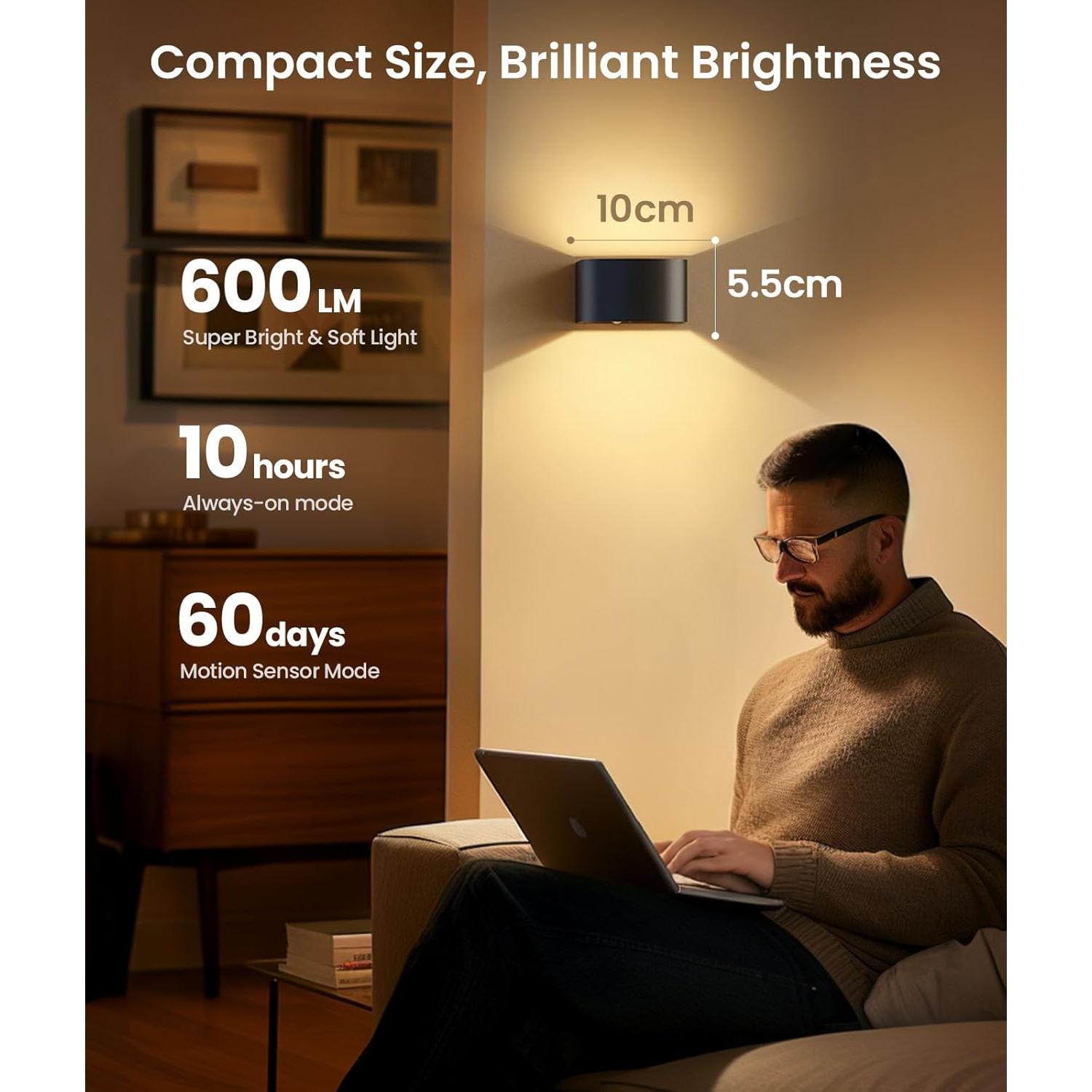 Luz de Pared FULEN con Sensor de Movimiento y Control Remoto - 2 Paquete