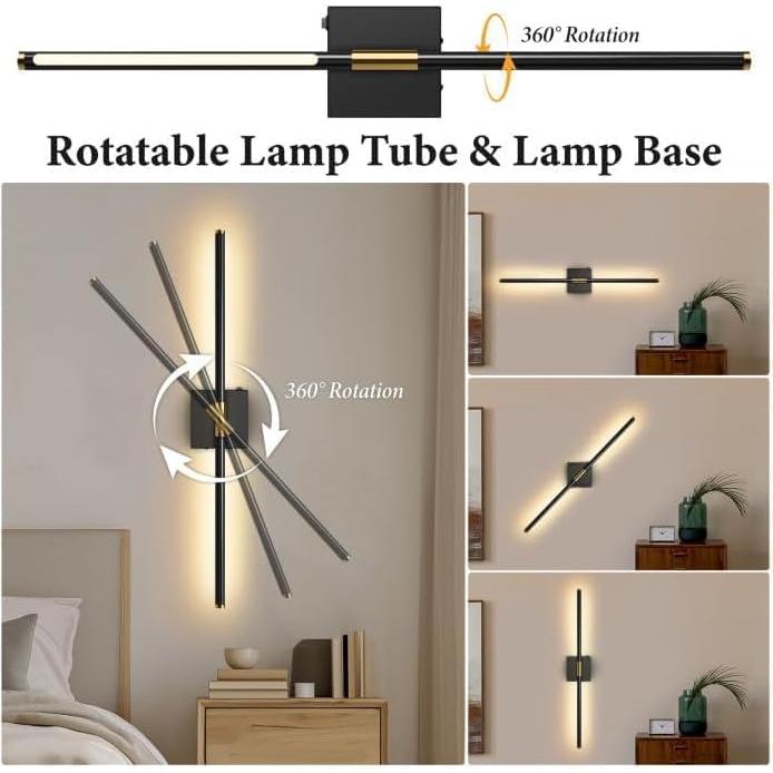 Juego de 2 Apliques de Pared Inalámbricos SAIMAND Negro