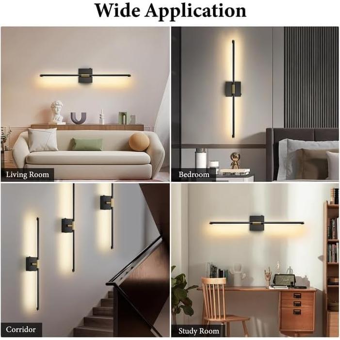 Juego de 2 Apliques de Pared Inalámbricos SAIMAND Negro