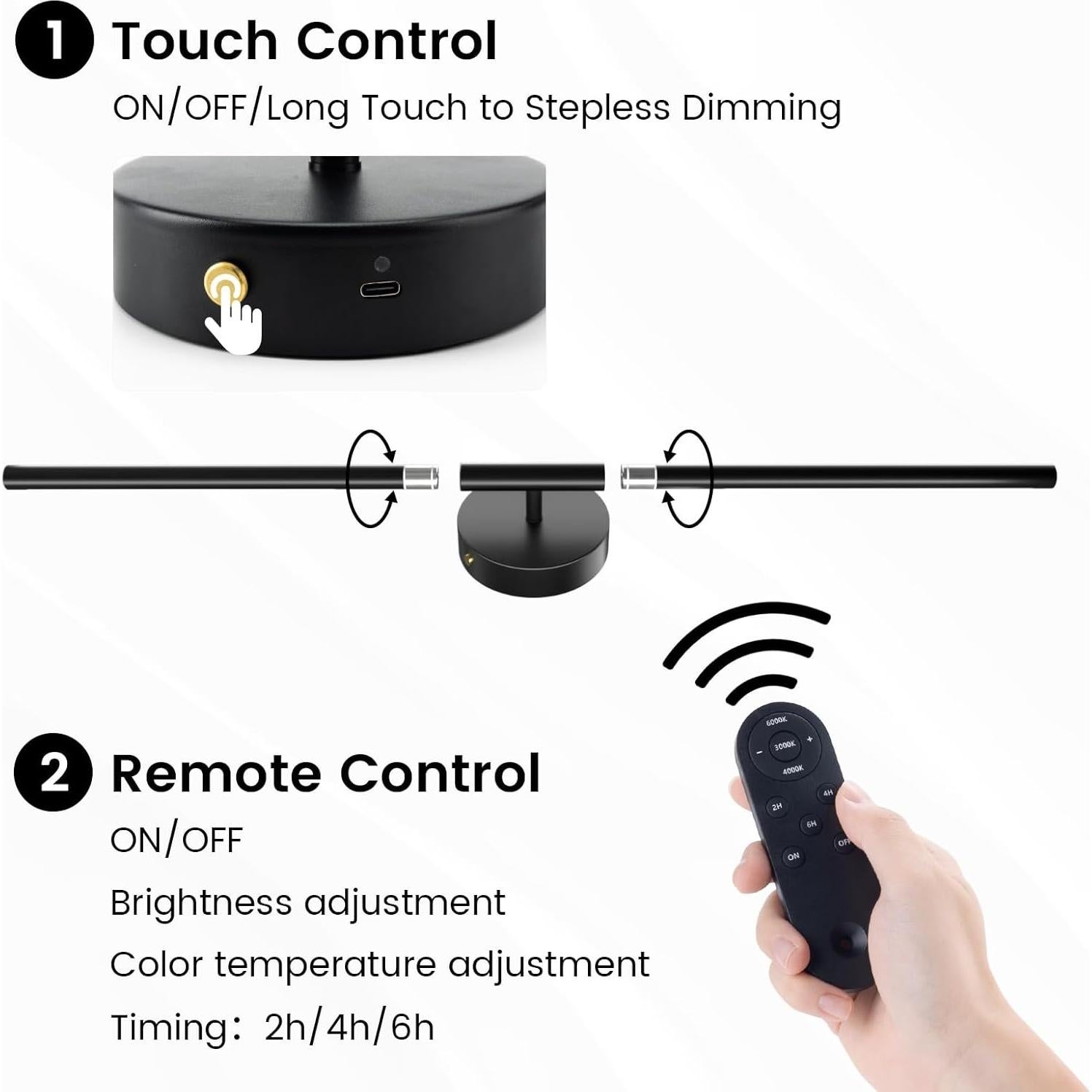 Juego de 2 Apliques de Pared Inalámbricos JOFIOS 70 cm