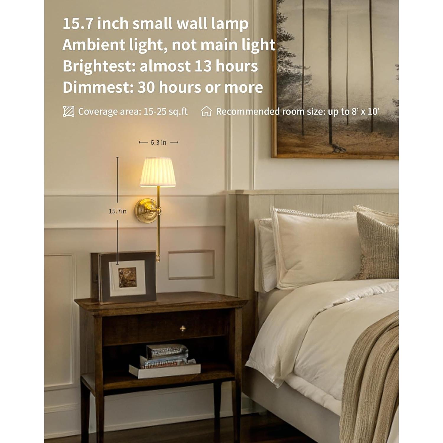 Aplique de Pared Inalámbrico KDG LED 5200mAh 2 Piezas Dorado