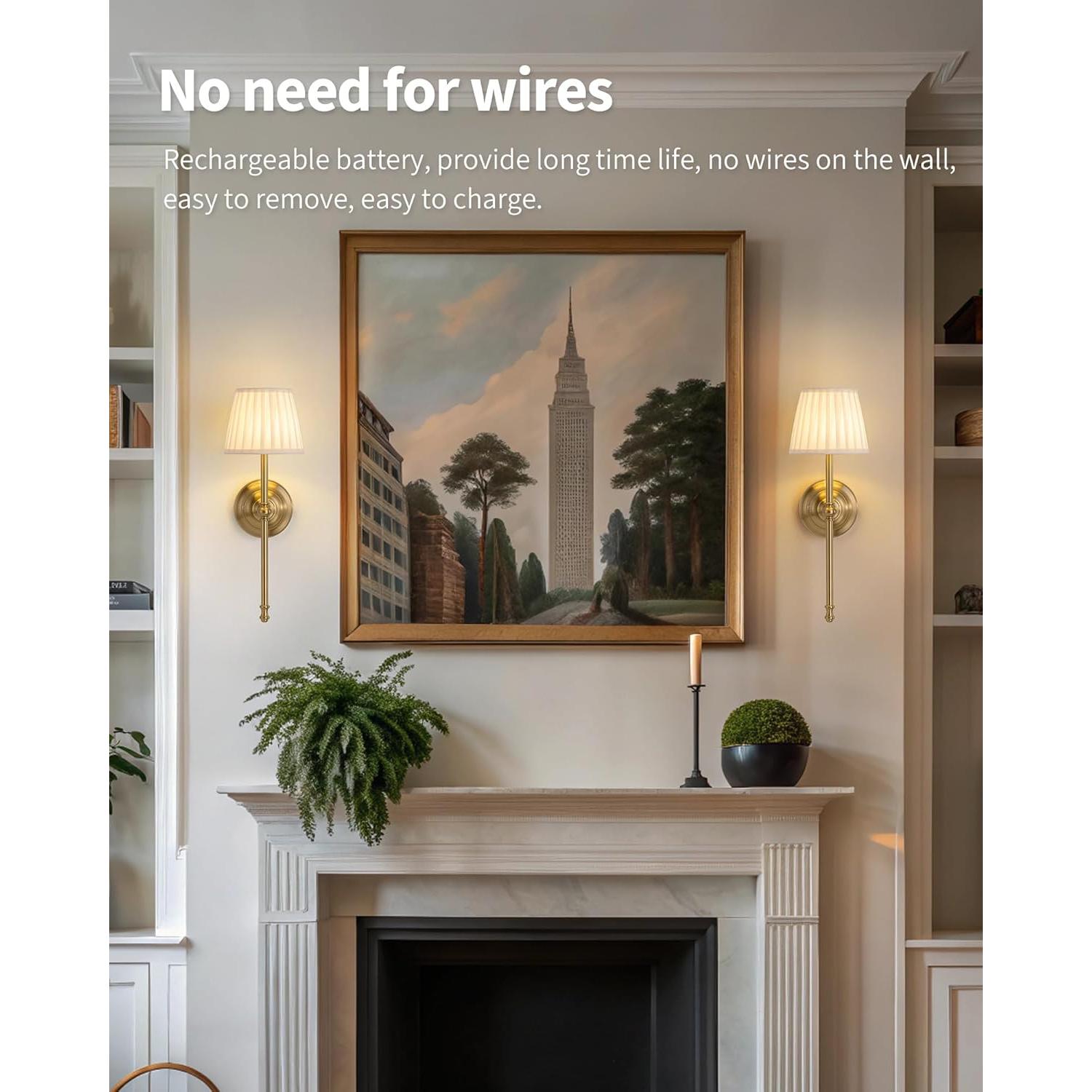 Aplique de Pared Inalámbrico KDG LED 5200mAh 2 Piezas Dorado