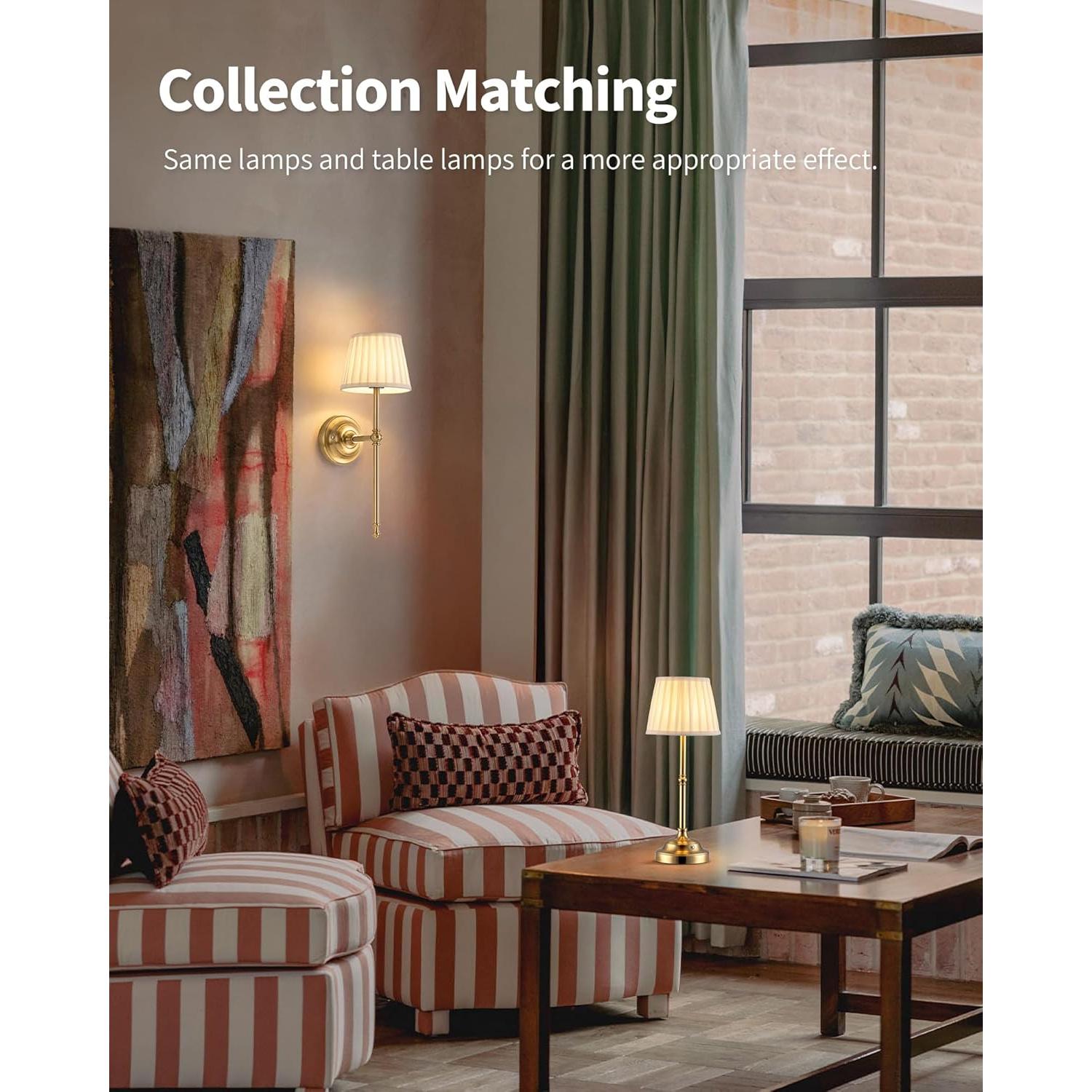 Aplique de Pared Inalámbrico KDG LED 5200mAh 2 Piezas Dorado