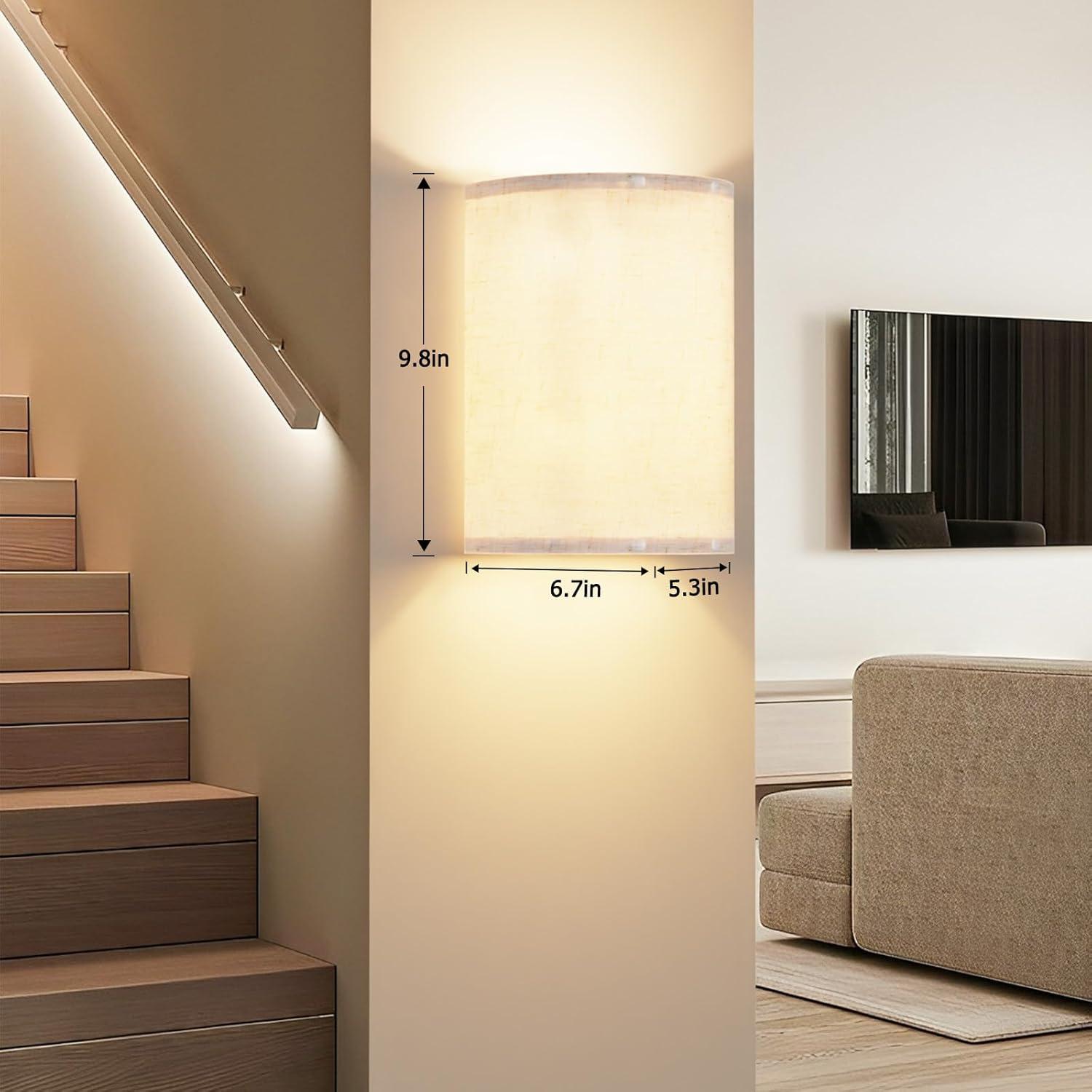 Juego de Apliques de Pared PRTILOUD Recargables Set de 2