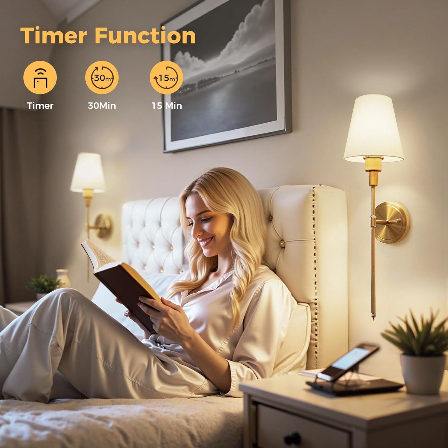 Apliques de Pared Inalámbricos DORESshop Juego de 2 Dorado