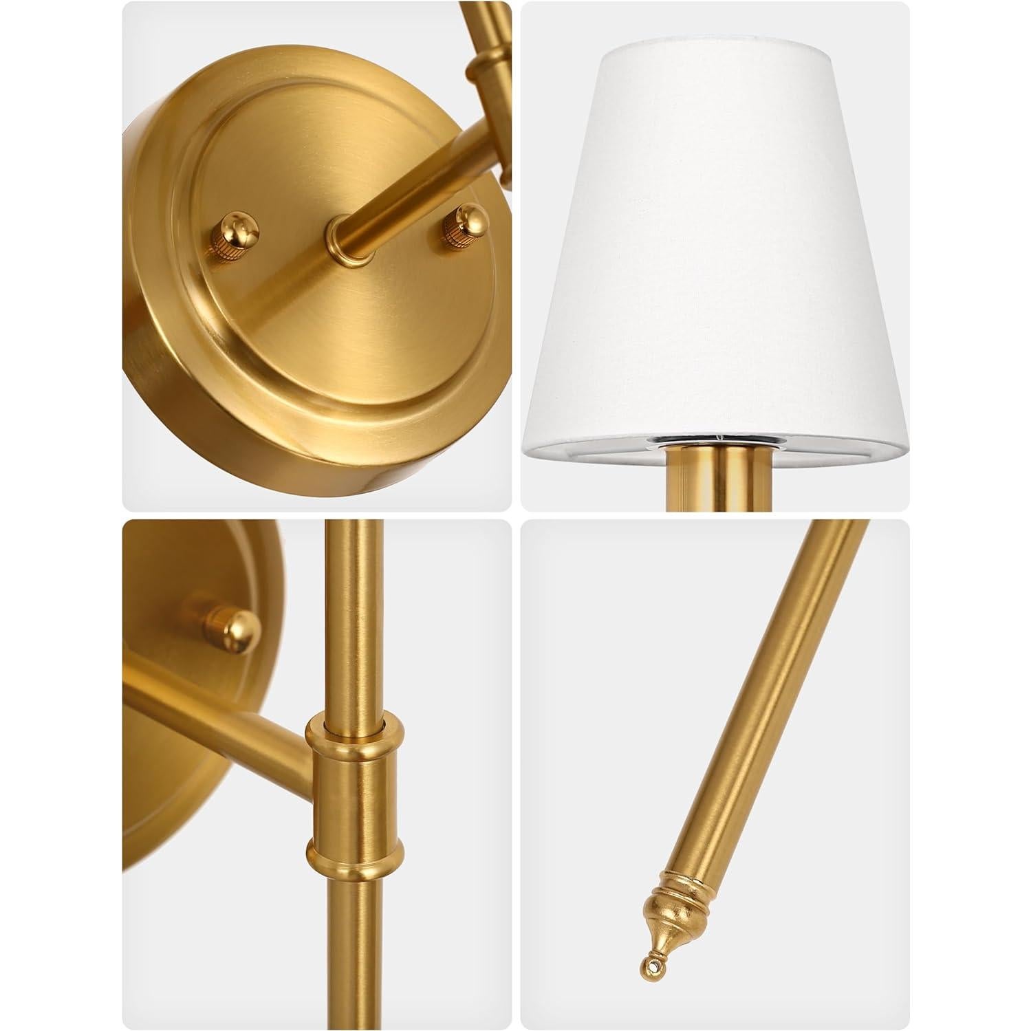 Apliques de Pared Inalámbricos DORESshop Juego de 2 Dorado