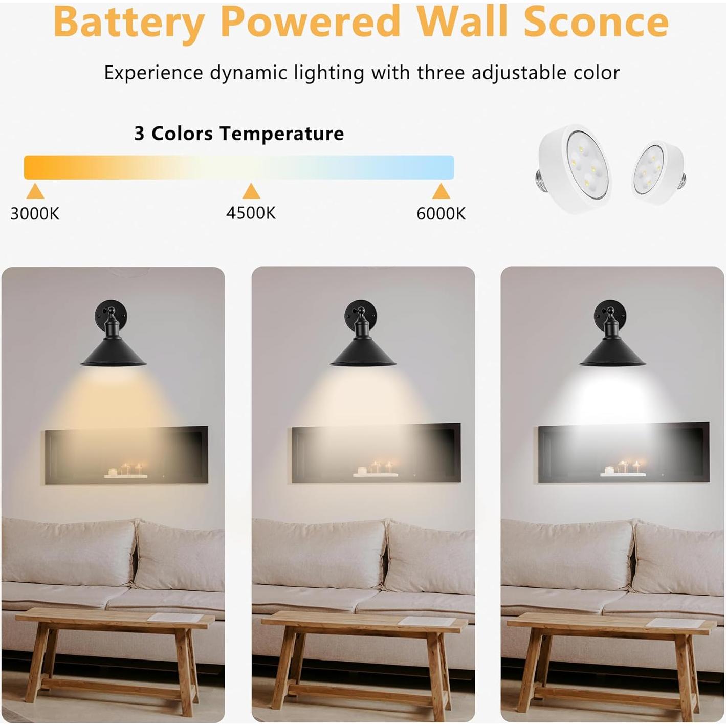 Apliques de Pared Inalámbricos Franing LED 2 Piezas Batería