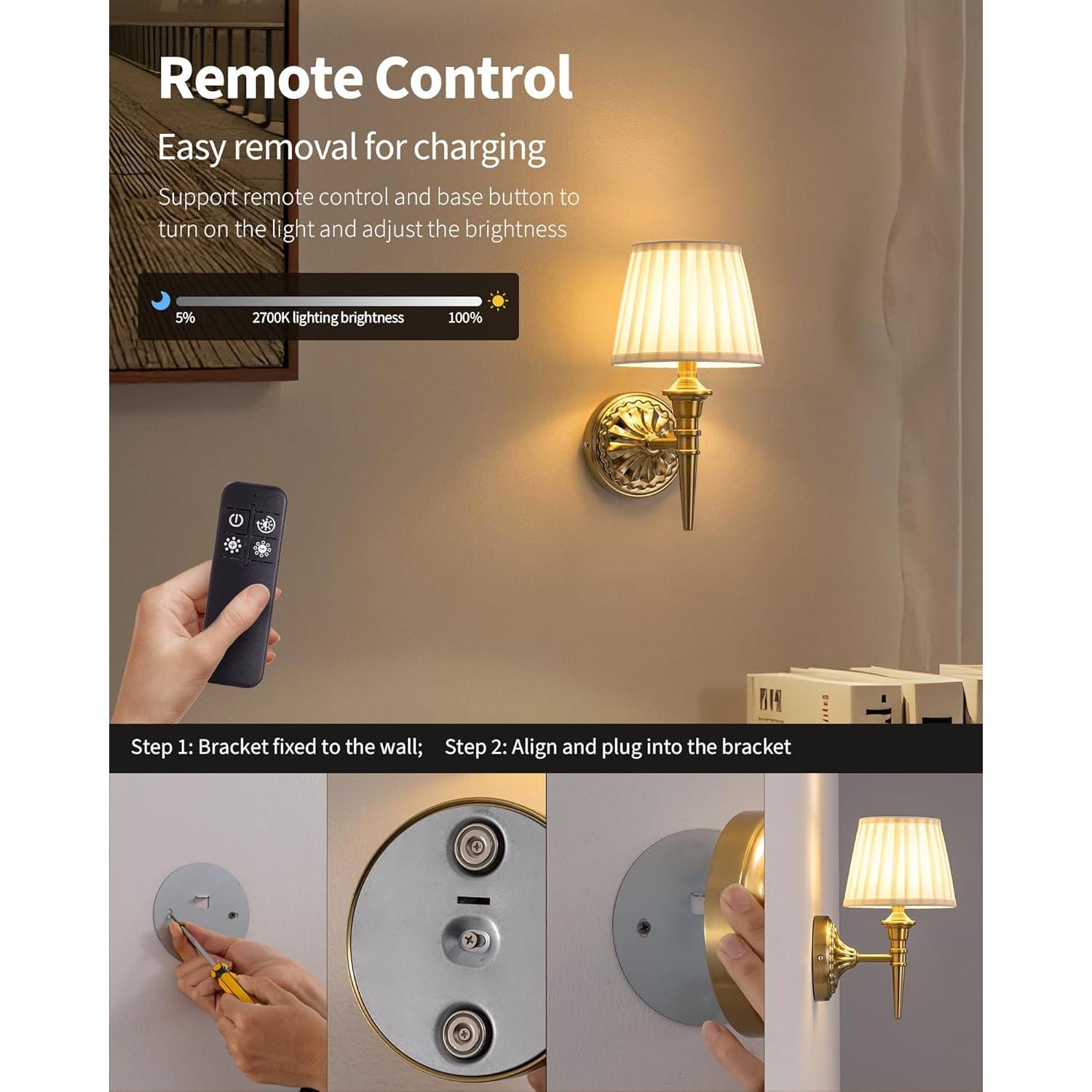 Apliques de Pared Inalámbricos KDG LED 5200mAh Set de 2