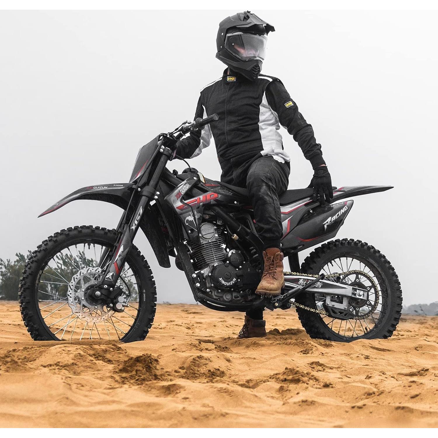 Casco de Motocicleta ILM WS902 Doble Visera Solar Negro Mate M