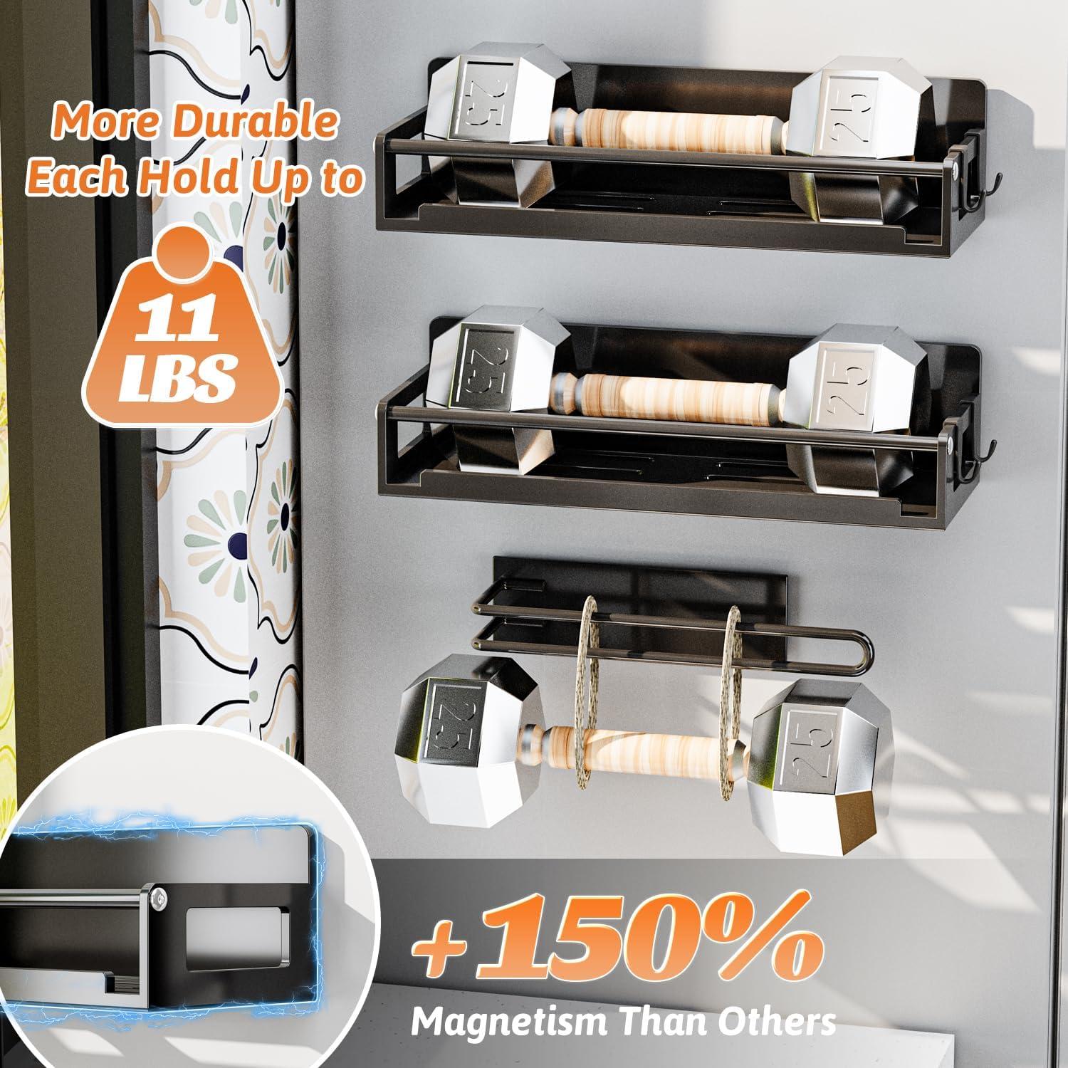 Organizador de Estante de Especias Magnético AdoMiro 5 Piezas Negro