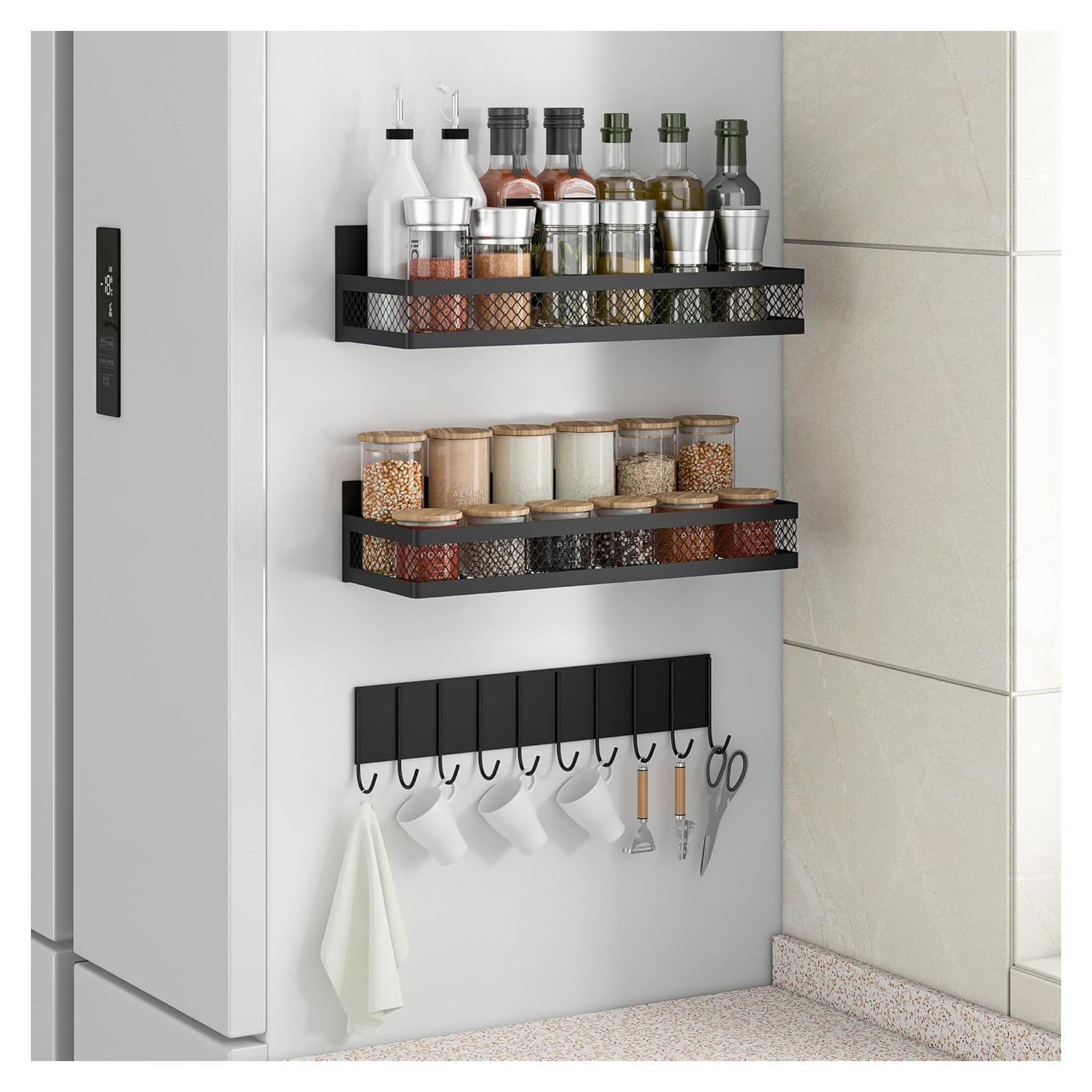 Estantes Magnéticos Fuertes Maluoliao para Especias - Paquete de 3