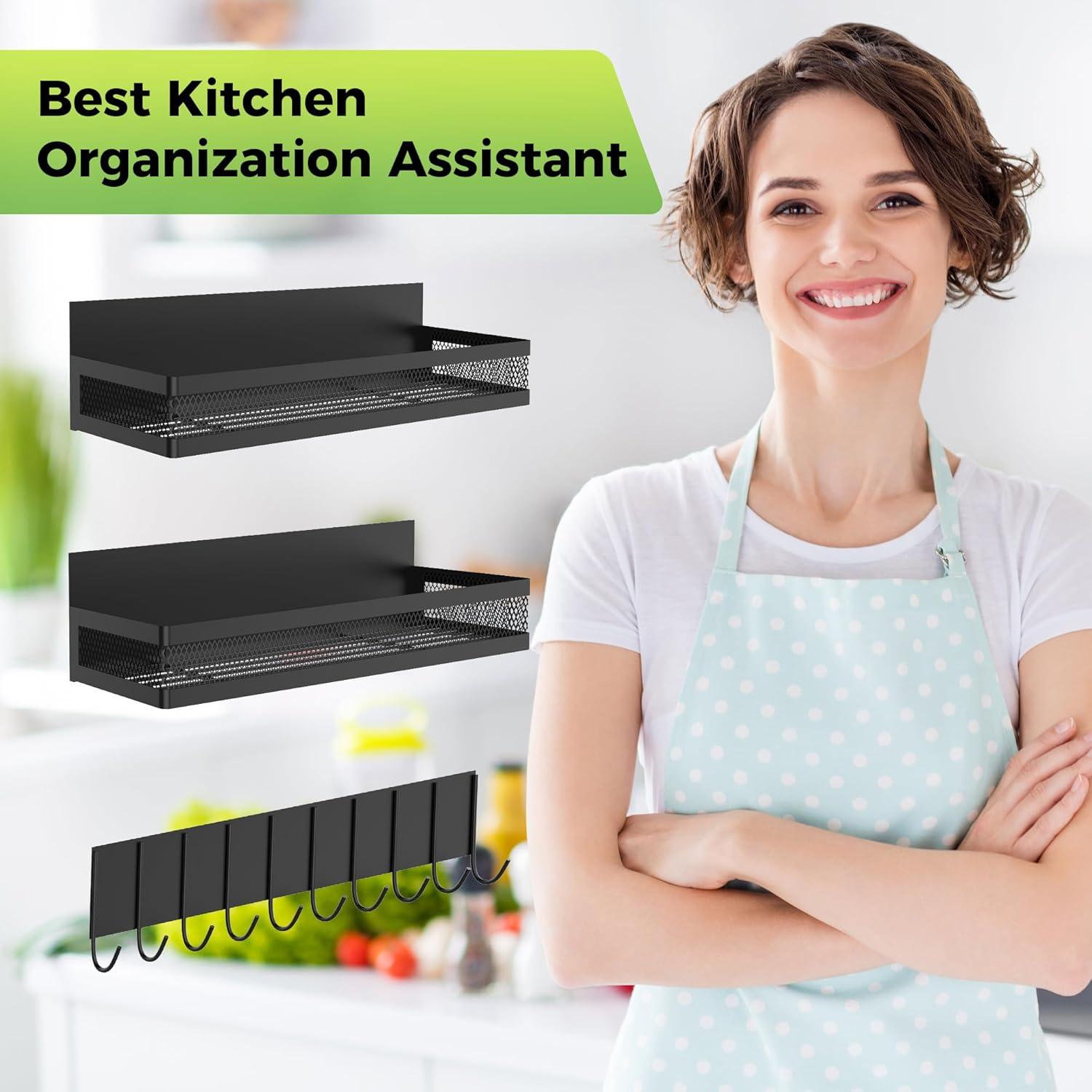 Estantes Magnéticos Fuertes Maluoliao para Especias - Paquete de 3