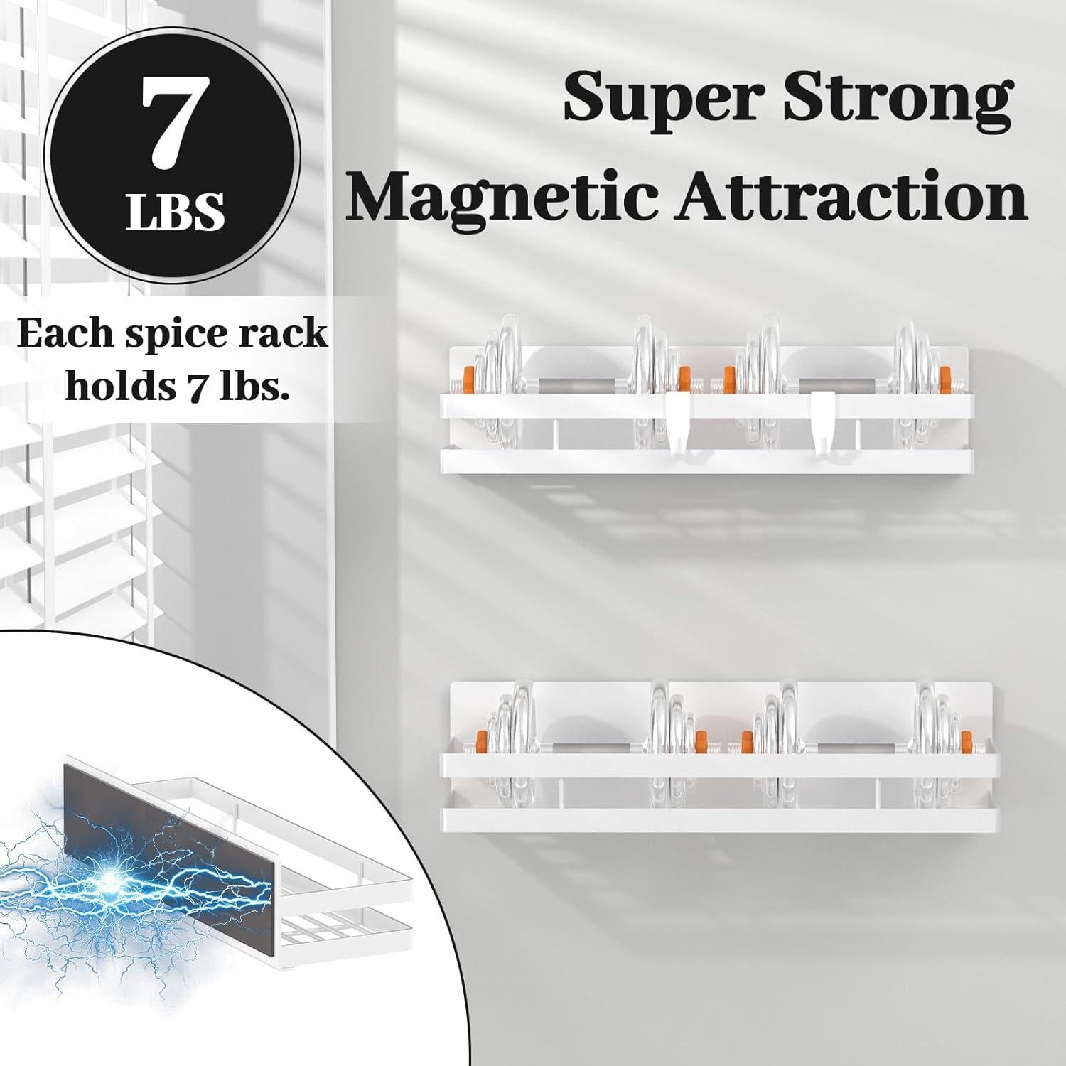 Estante Magnético MIUGO para Especias 4 Paquete Blanco
