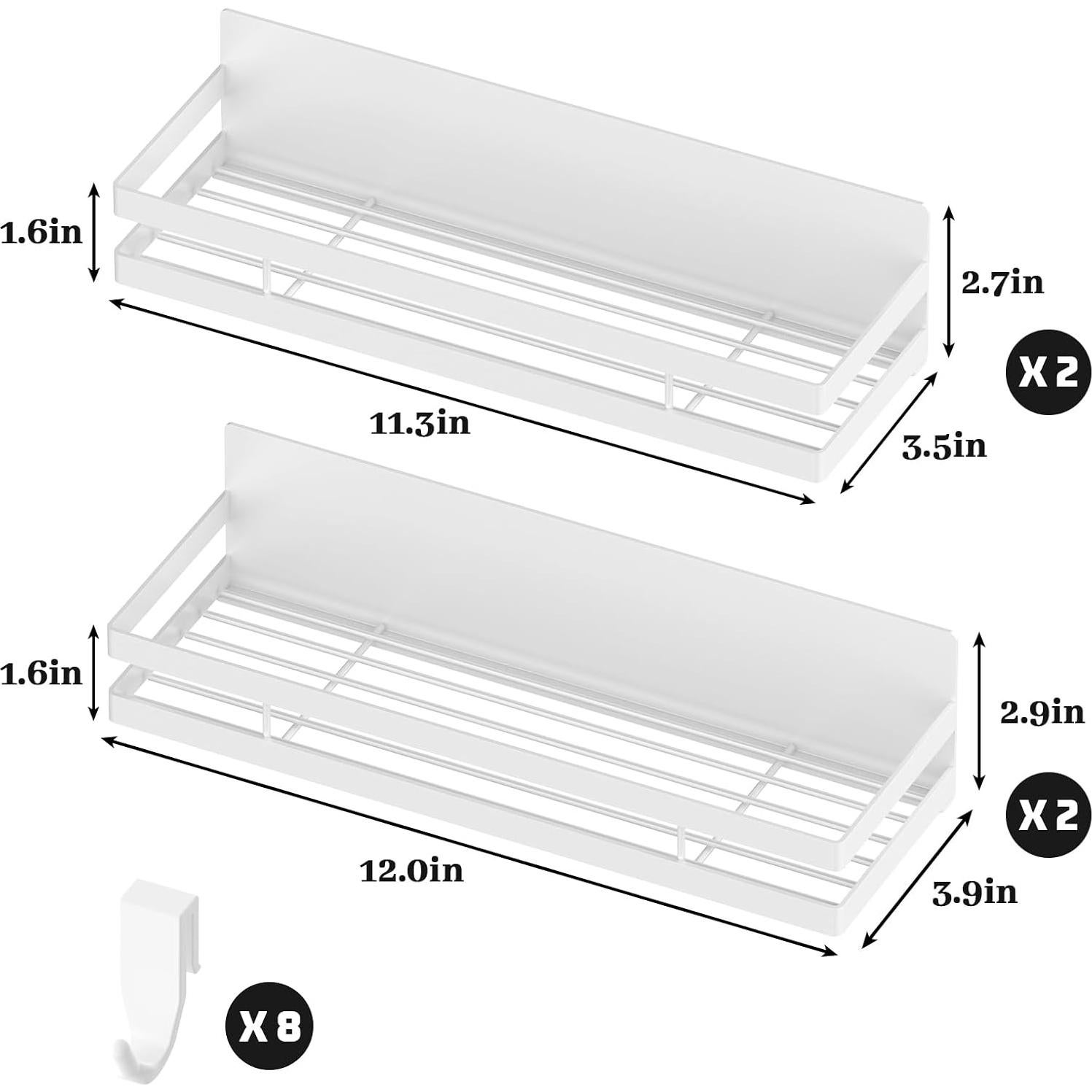 Estante Magnético MIUGO para Especias 4 Paquete Blanco