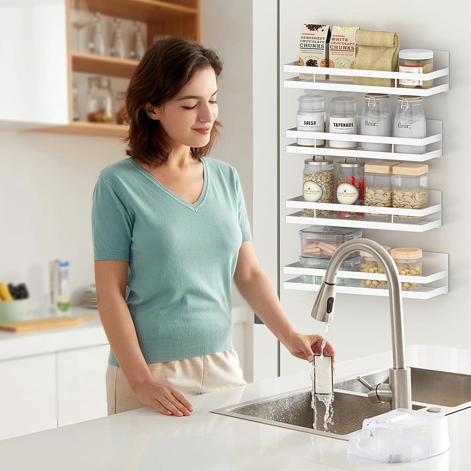 Estante Magnético MIUGO para Especias 4 Paquete Blanco