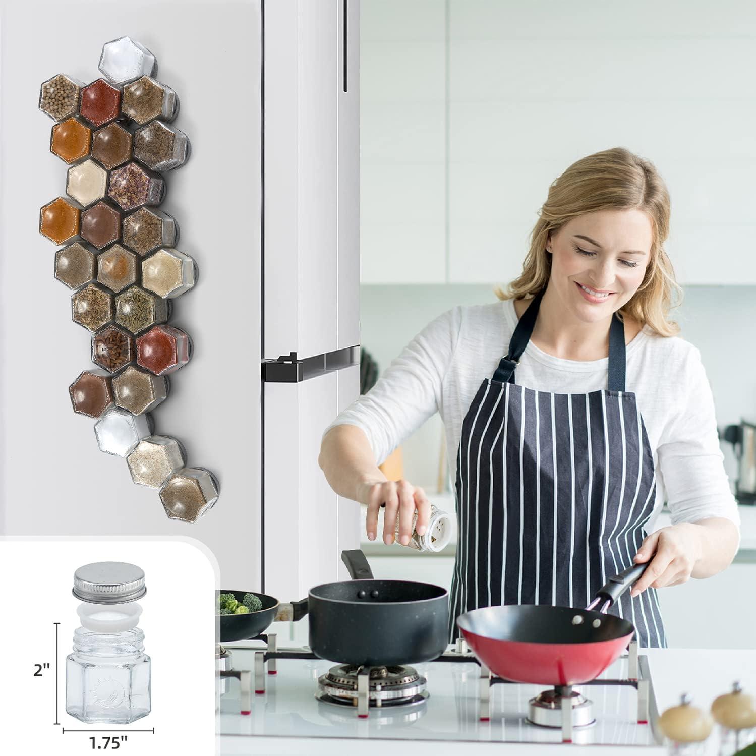 Conjunto de 24 tarros de especias Homazing 2oz hexagonales