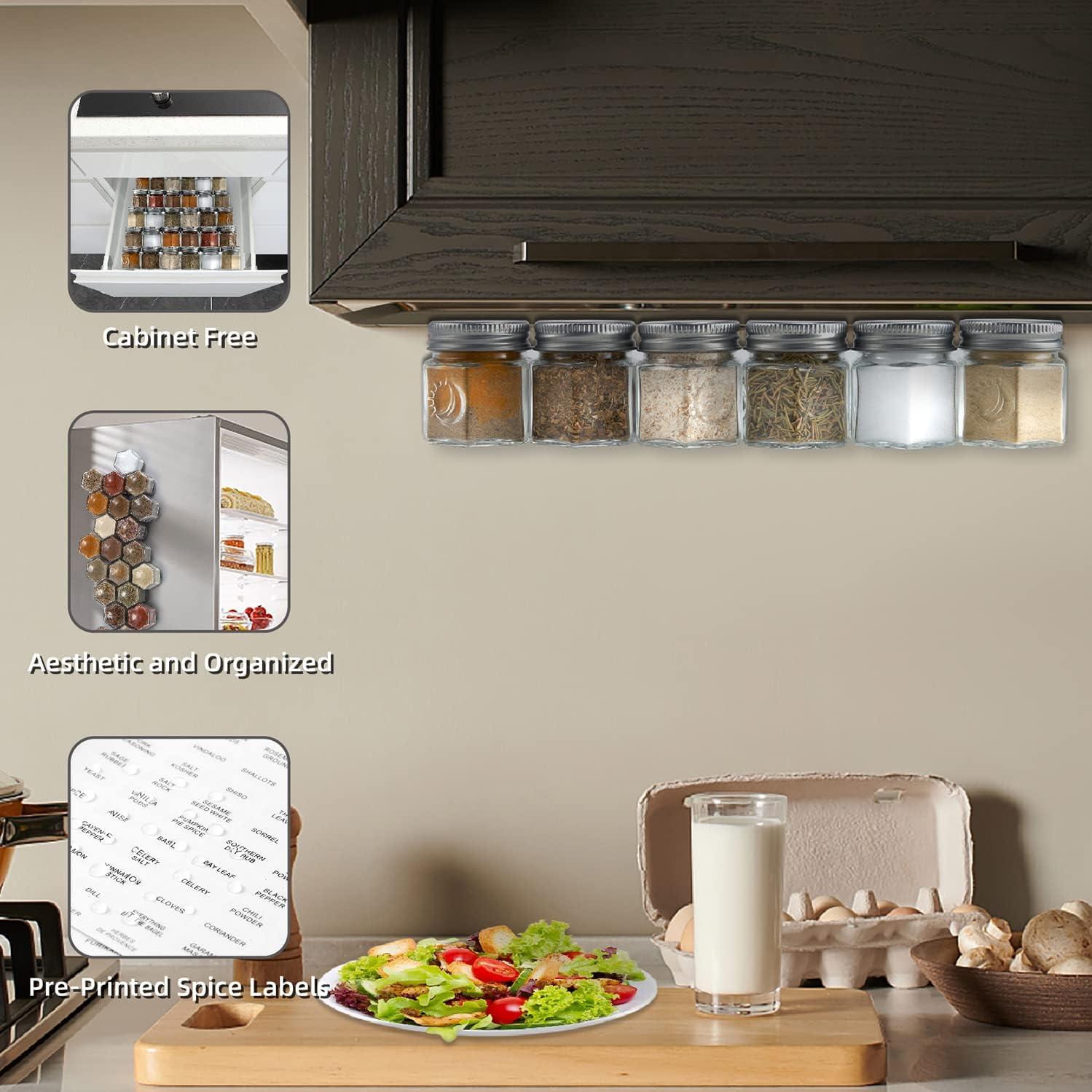 Conjunto de 24 tarros de especias Homazing 2oz hexagonales