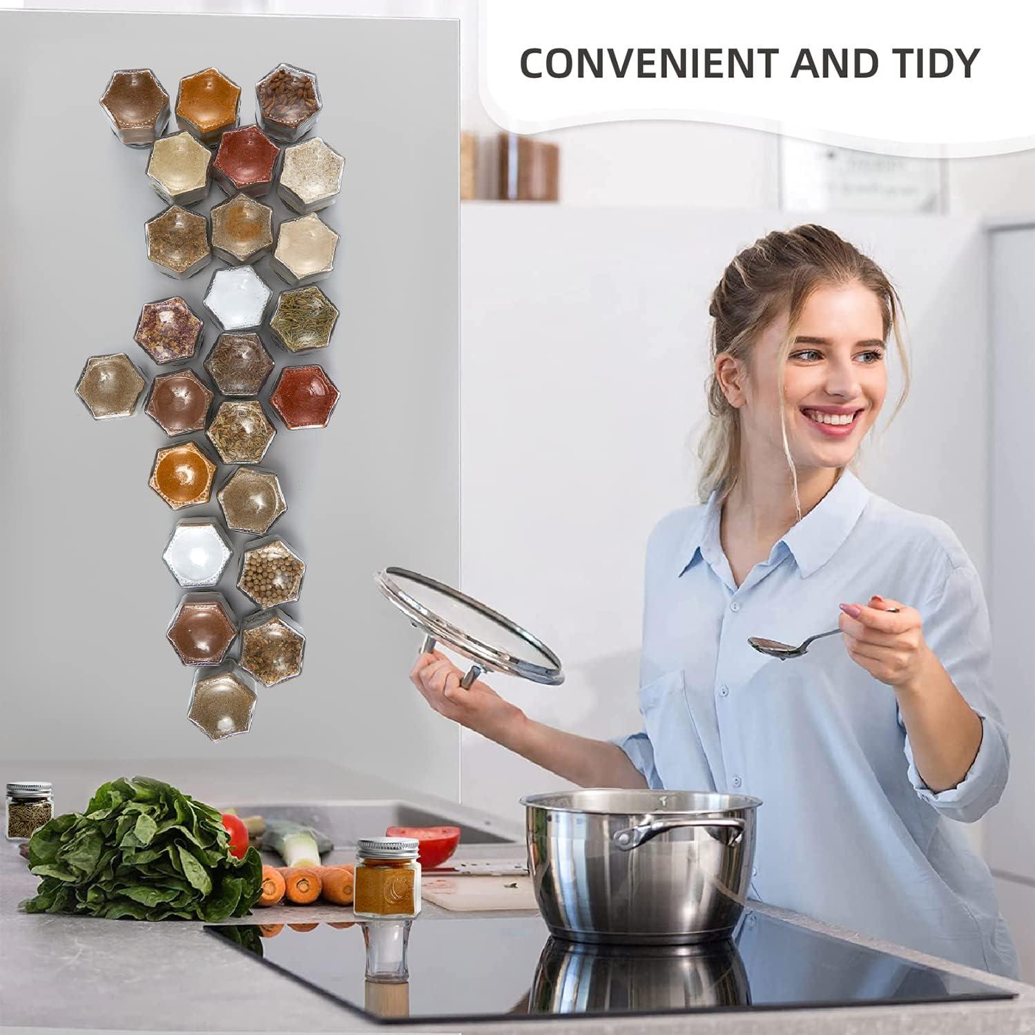 Conjunto de 24 tarros de especias Homazing 2oz hexagonales