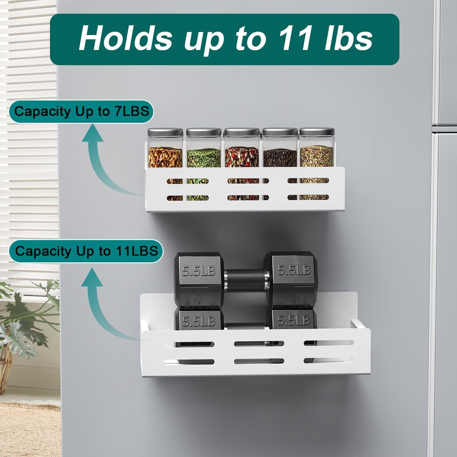 Estante Magnético para Especias MFTEK - 4 Piezas, Metal Blanco