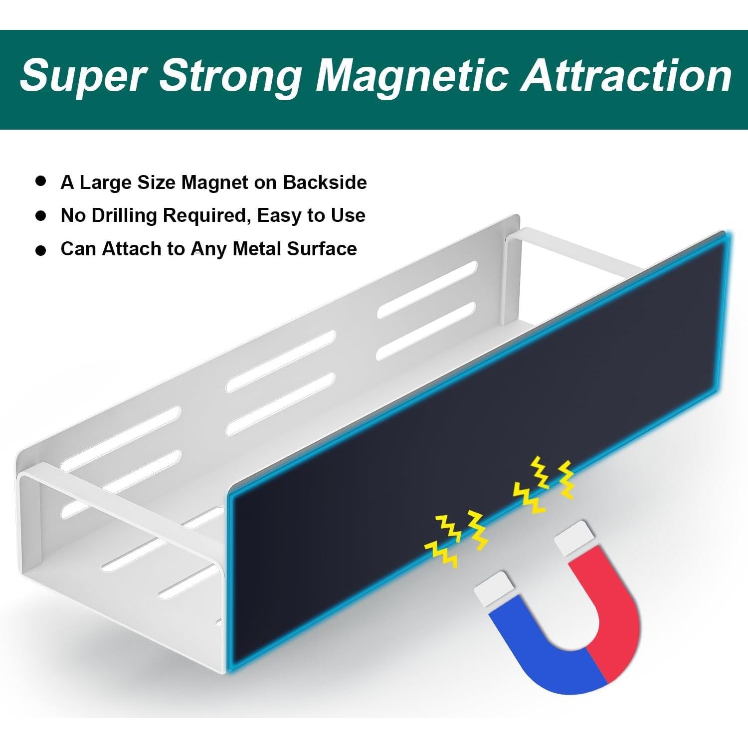 Estante Magnético para Especias MFTEK - 4 Piezas, Metal Blanco