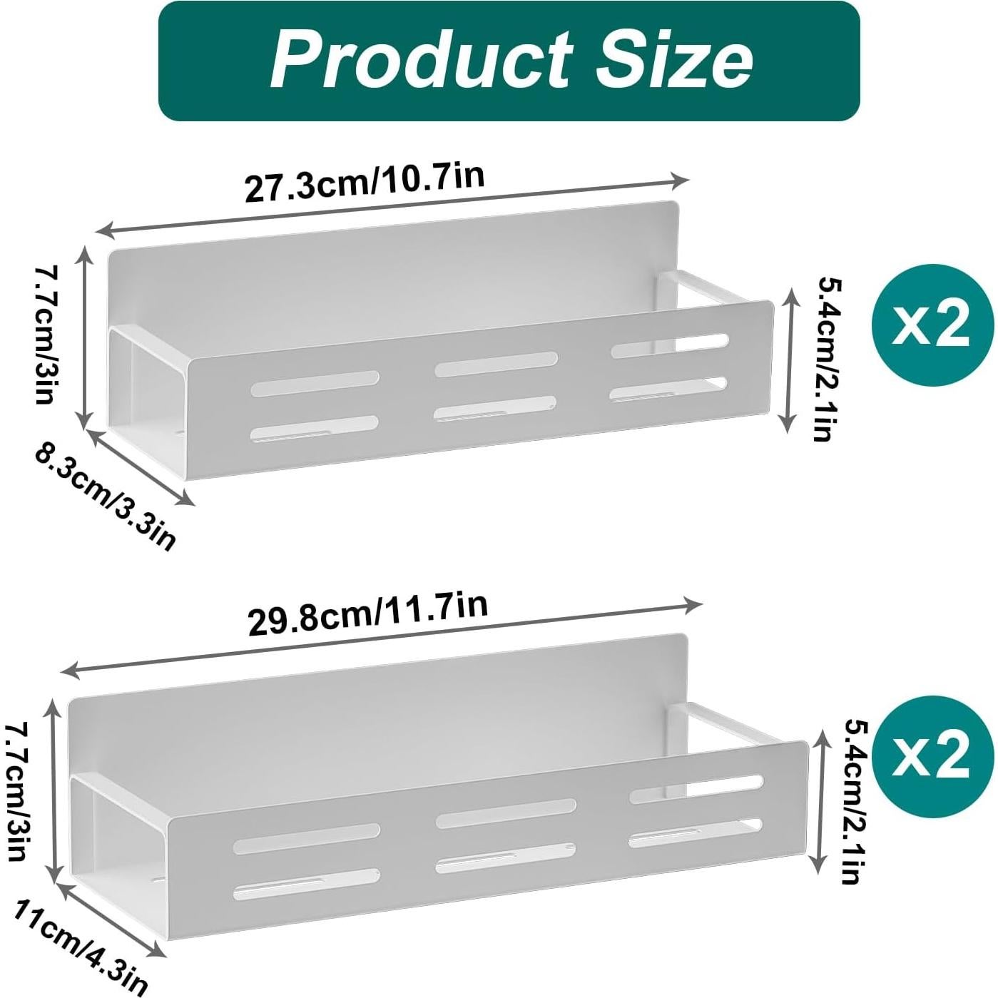 Estante Magnético para Especias MFTEK - 4 Piezas, Metal Blanco