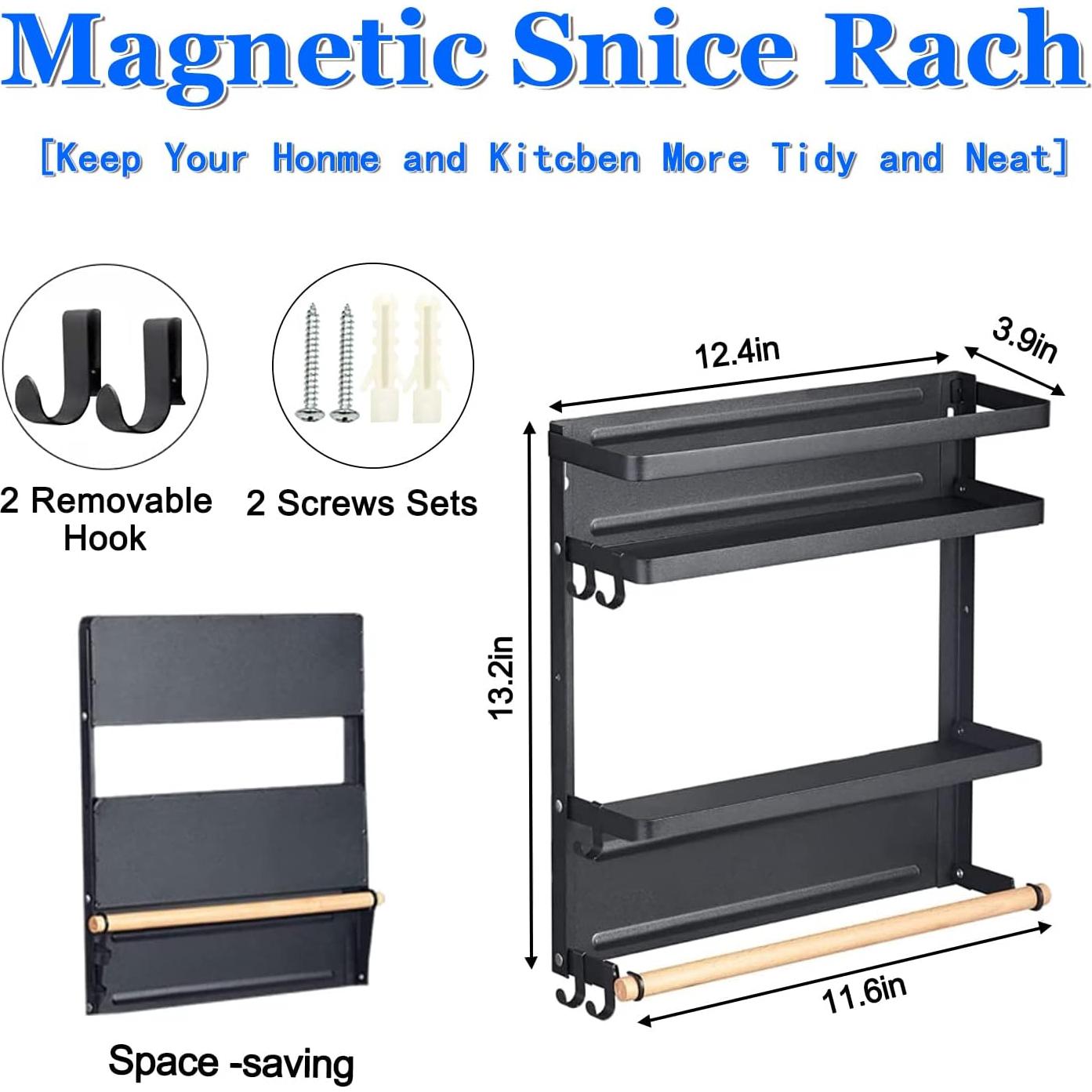 Estante Magnético para Especias Dr.BeTree 2 Niveles Negro