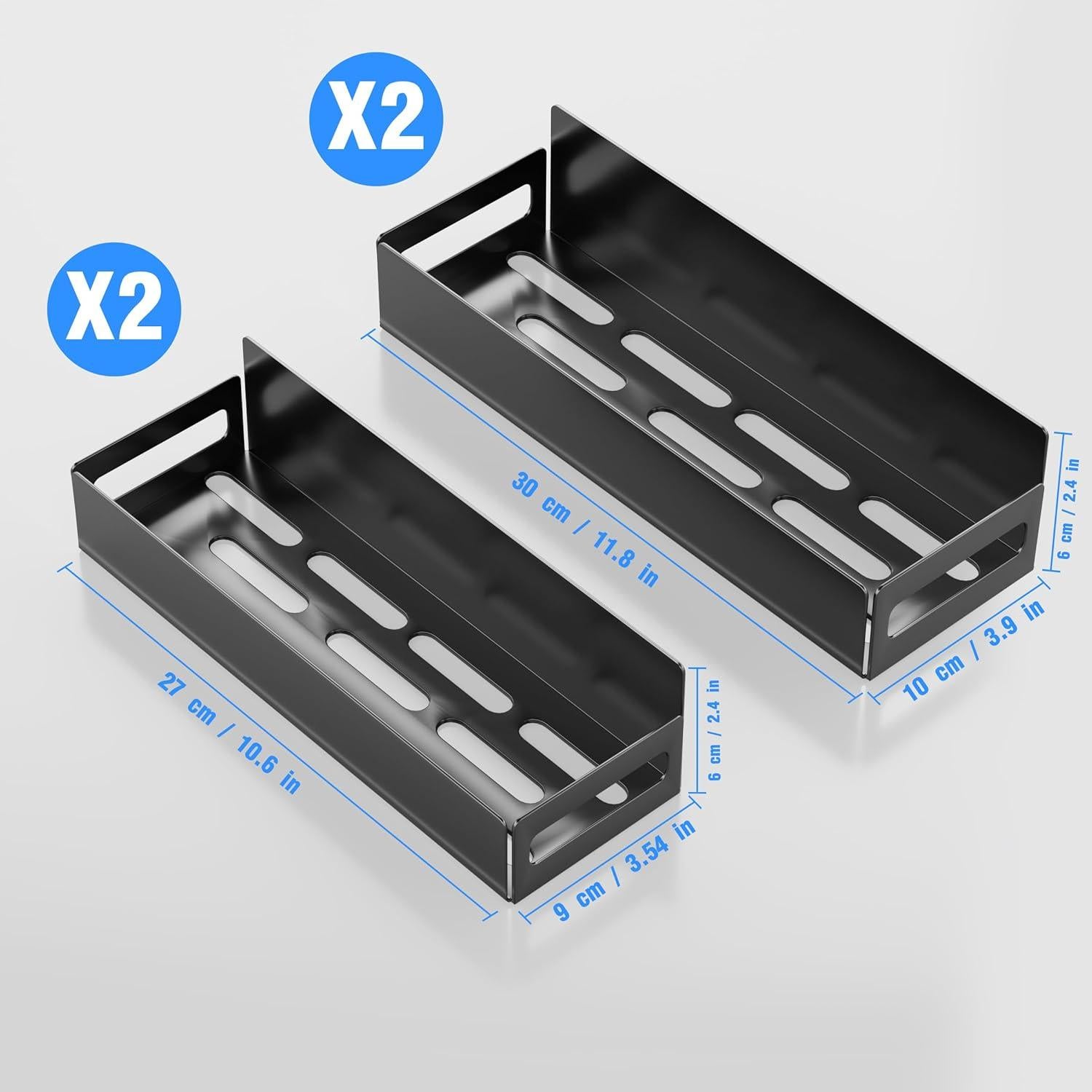 Organizador Magnético de Especias BIETCR - 4 Estantes Negros
