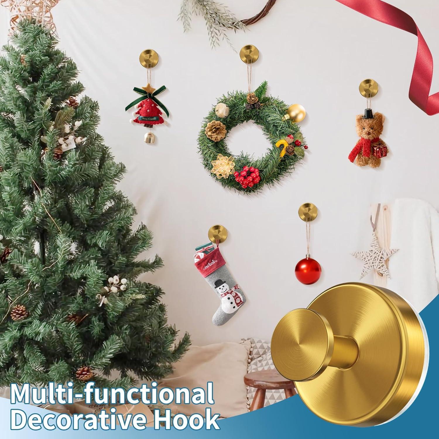 Ganchos de Ventosa Deluwire 2 PCS Oro para Baño y Cocina