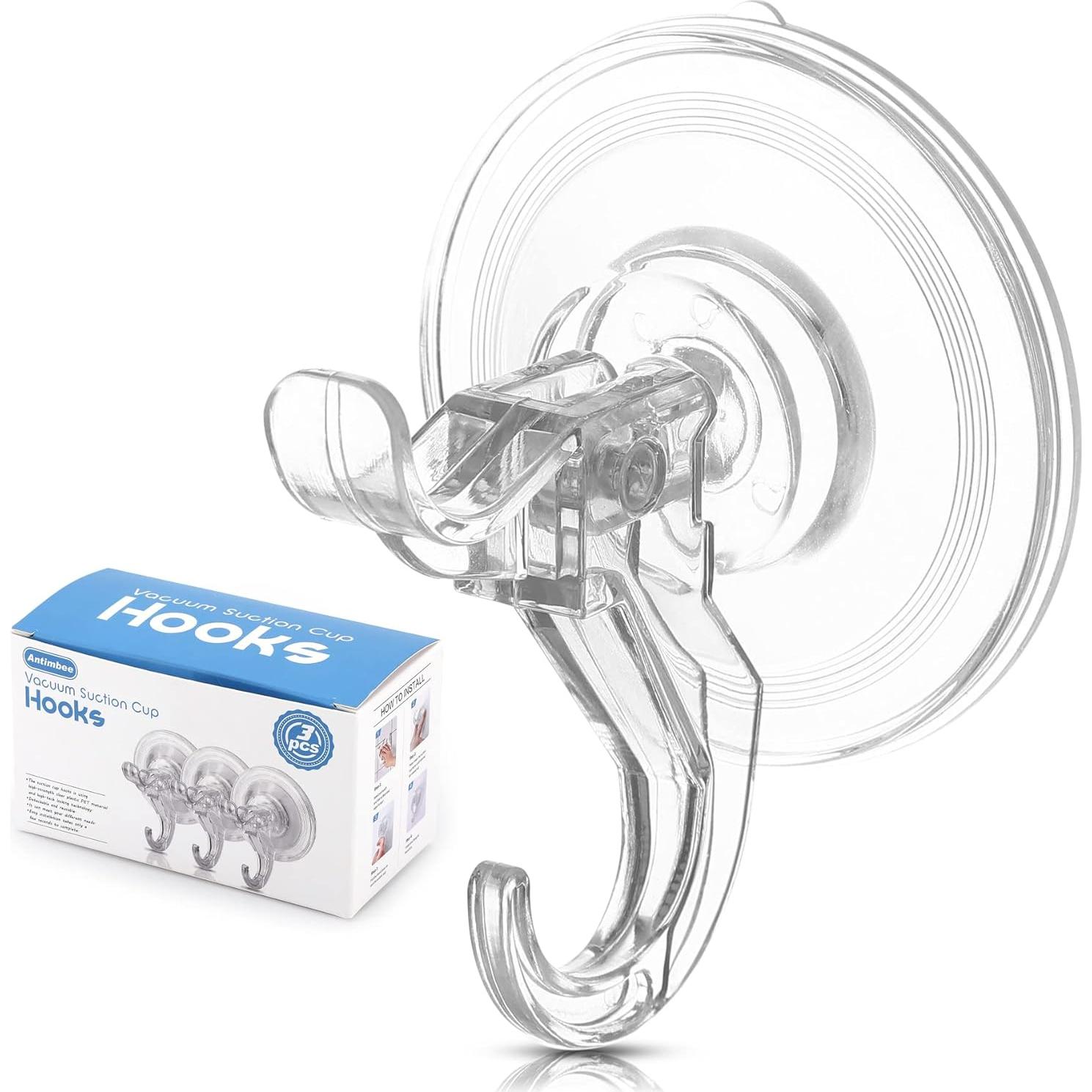 Ganchos de Ventosa Antimbee 3 Pack Transparente 5 kg
