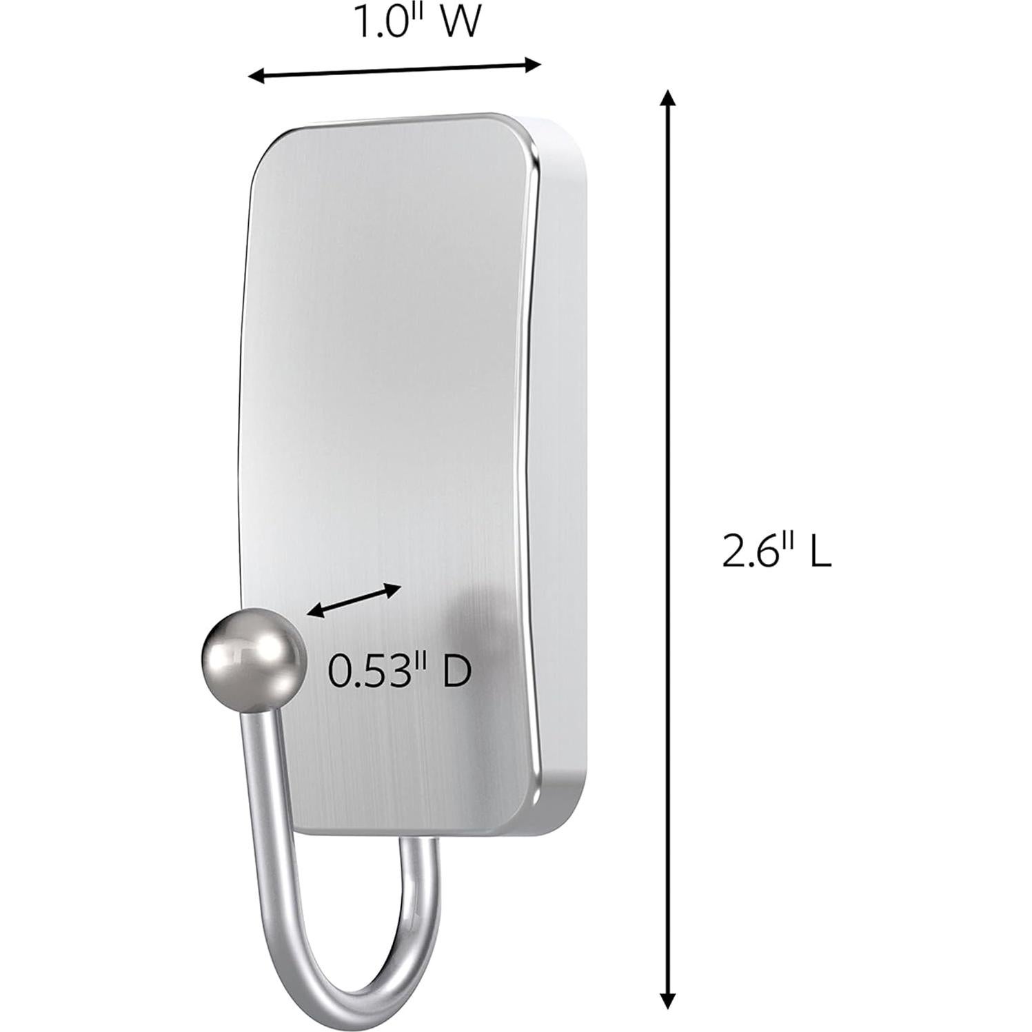 Ganchos de Baño Command BATH33-SN-ES, Niquel Satinado, 4 Piezas
