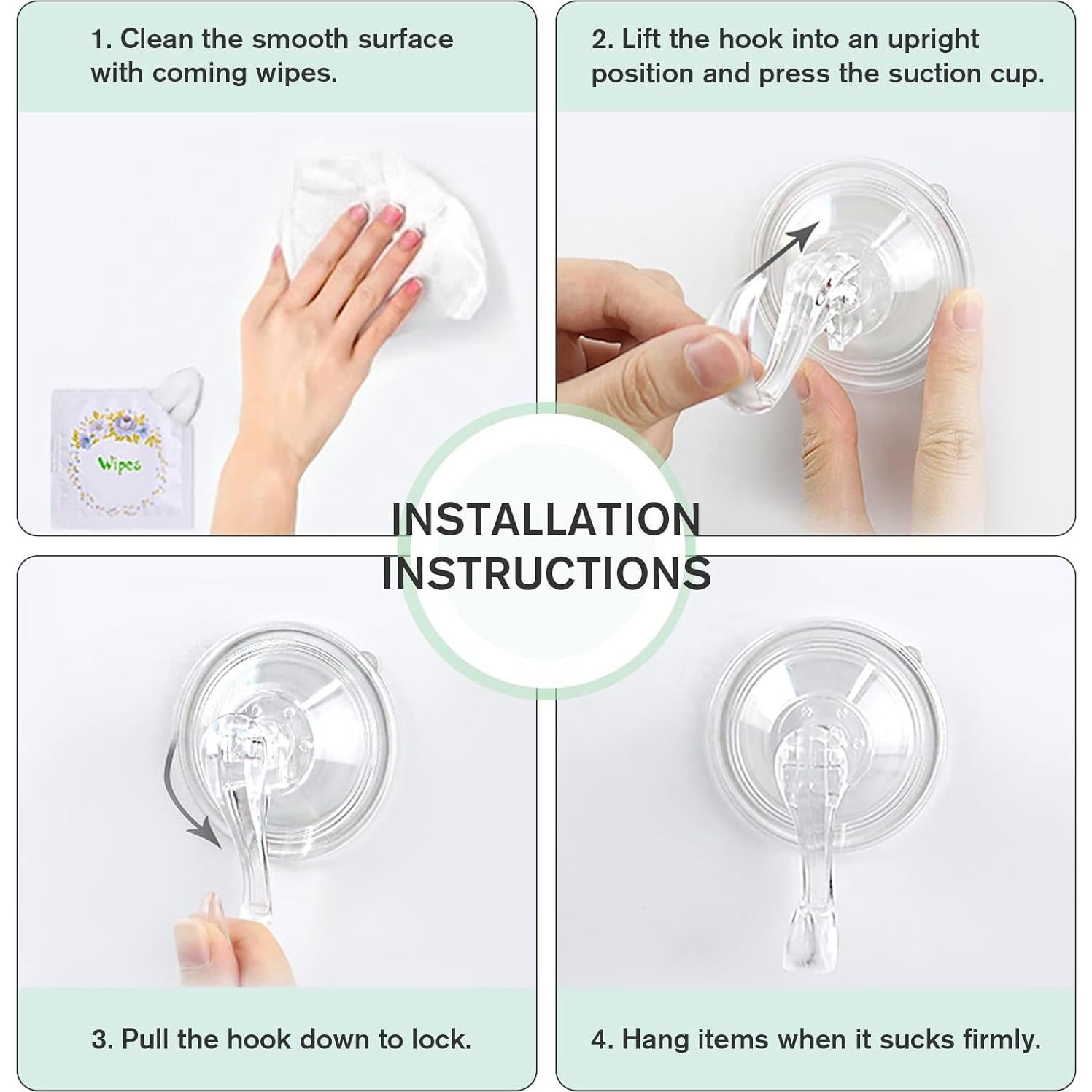 Gancho de Ventosa Transparente VIS'V - 2 Pcs, 10 kg