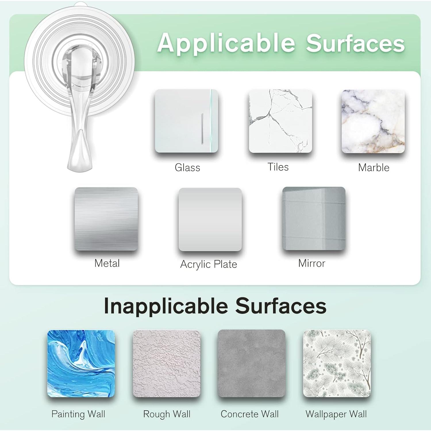 Gancho de Ventosa Transparente VIS'V - 2 Pcs, 10 kg