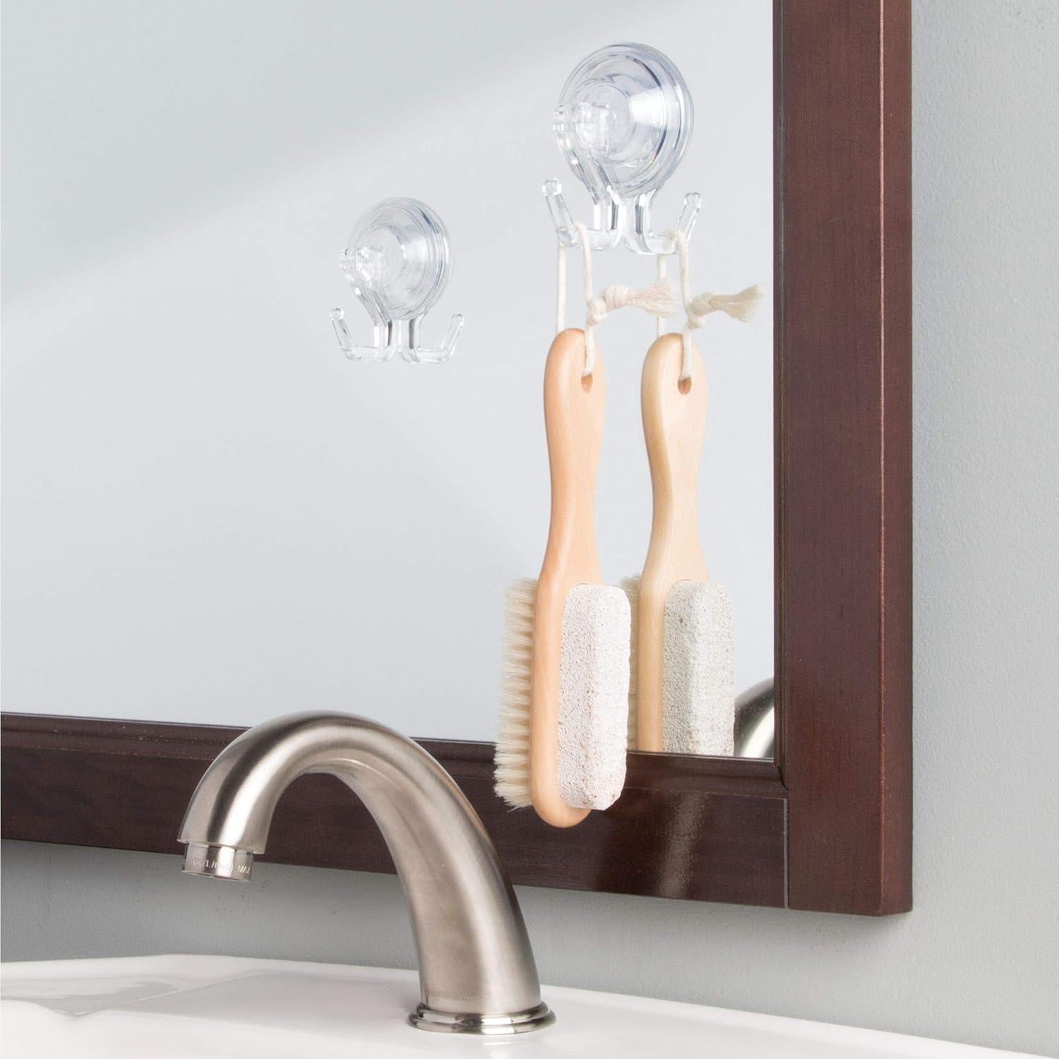 Ganchos de Ventosa iDesign para Baño Set de 2 Transparente