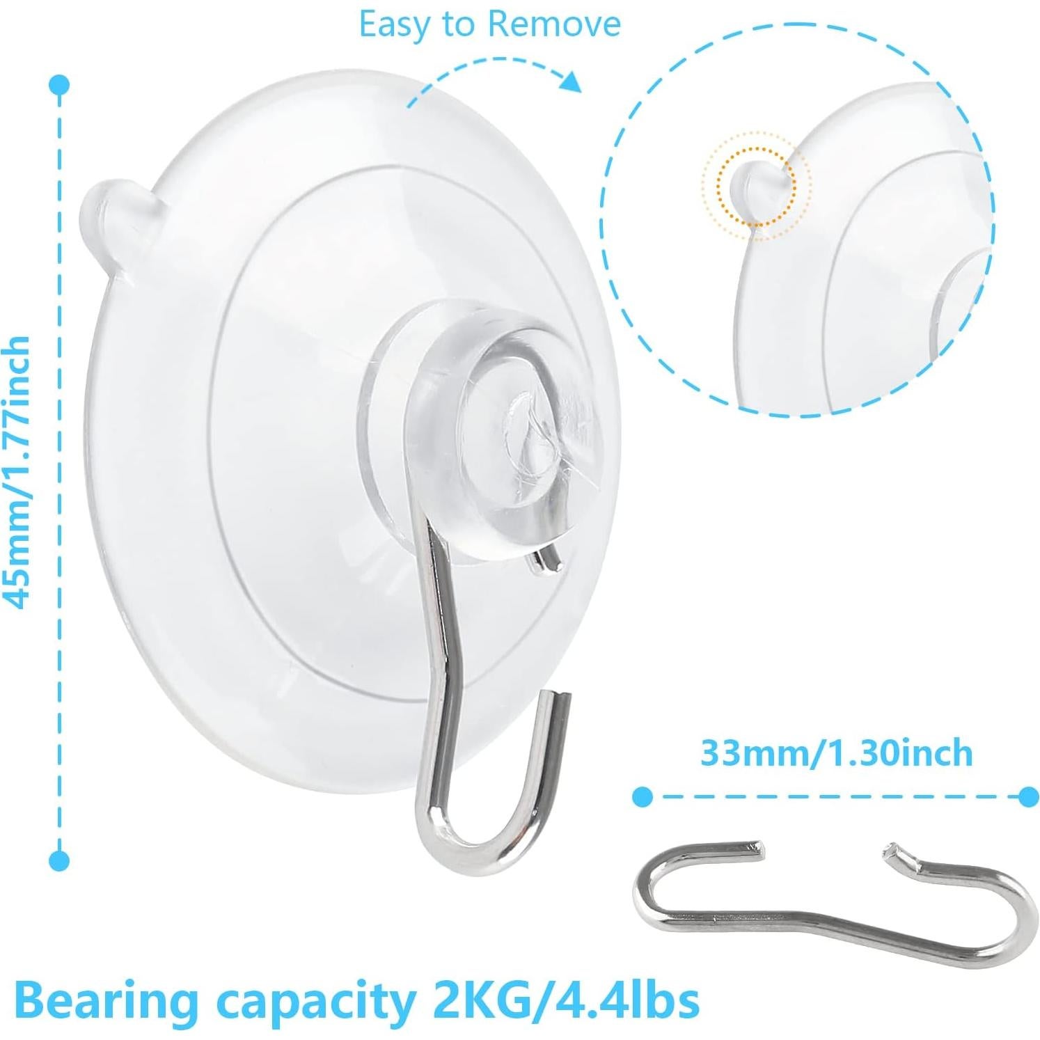 Ganchos de Ventosa Piutouyar 12 Pcs 4.5 cm Soporta 1.8 kg