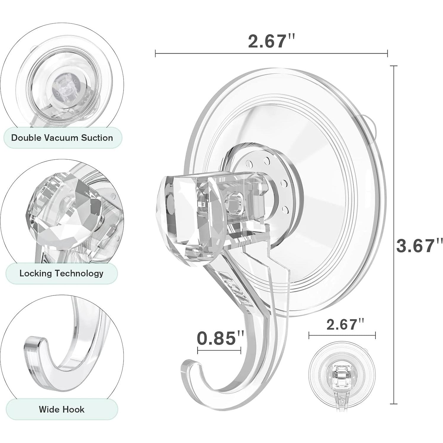 Gancho de Ventosa Grande VIS'V, 10 kg, Removible y Reutilizable