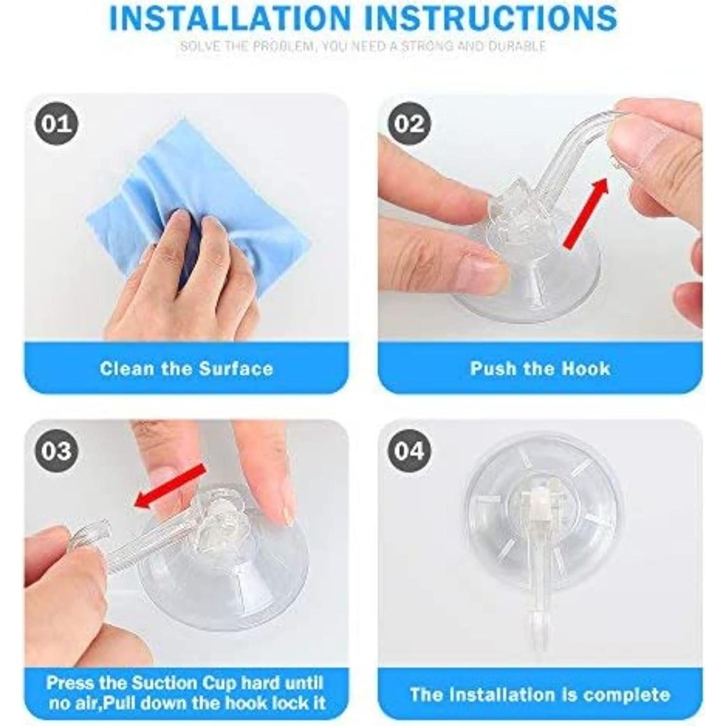 Gancho de Ventosa Transparente oobest 6 Piezas 4kg Resistente