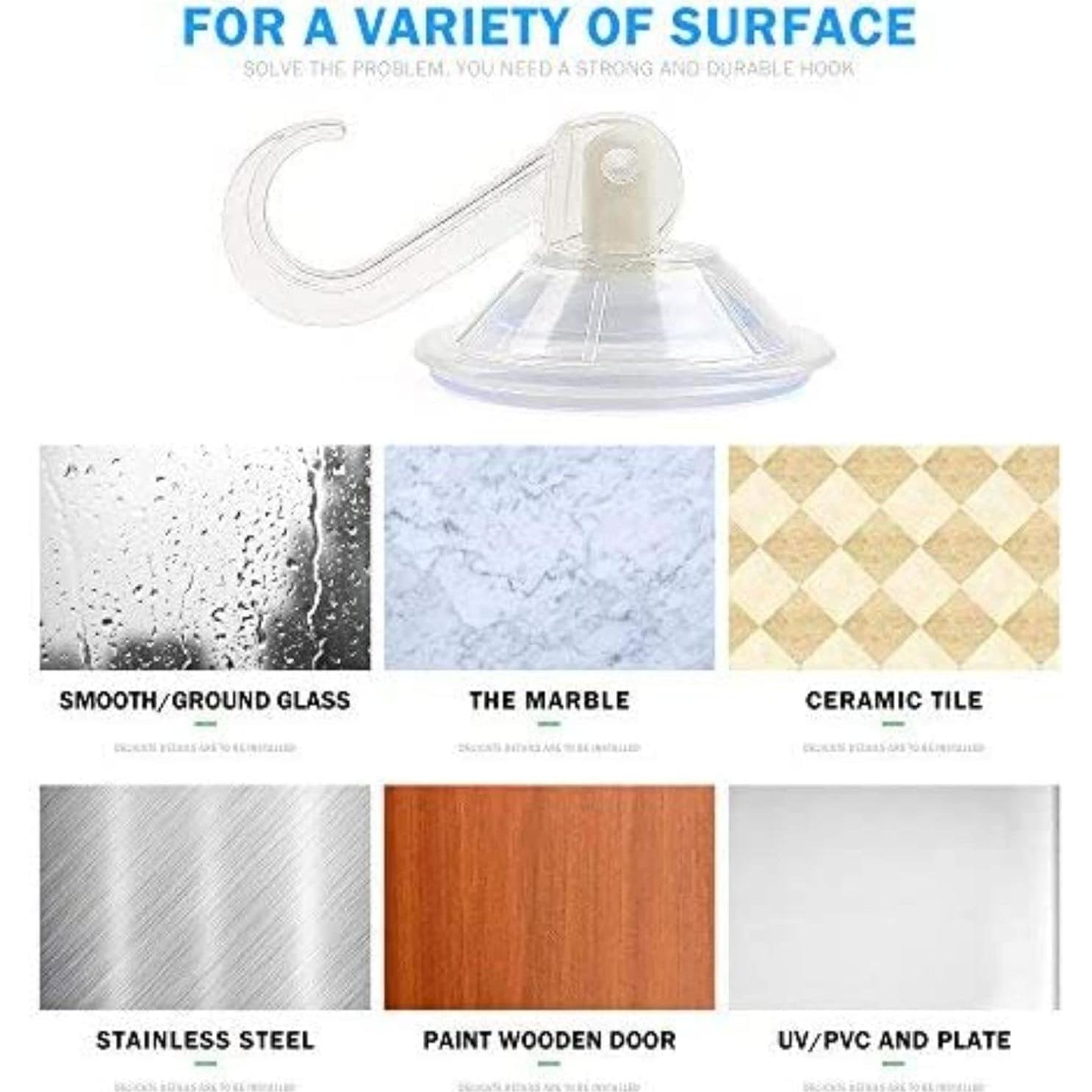Gancho de Ventosa Transparente oobest 6 Piezas 4kg Resistente