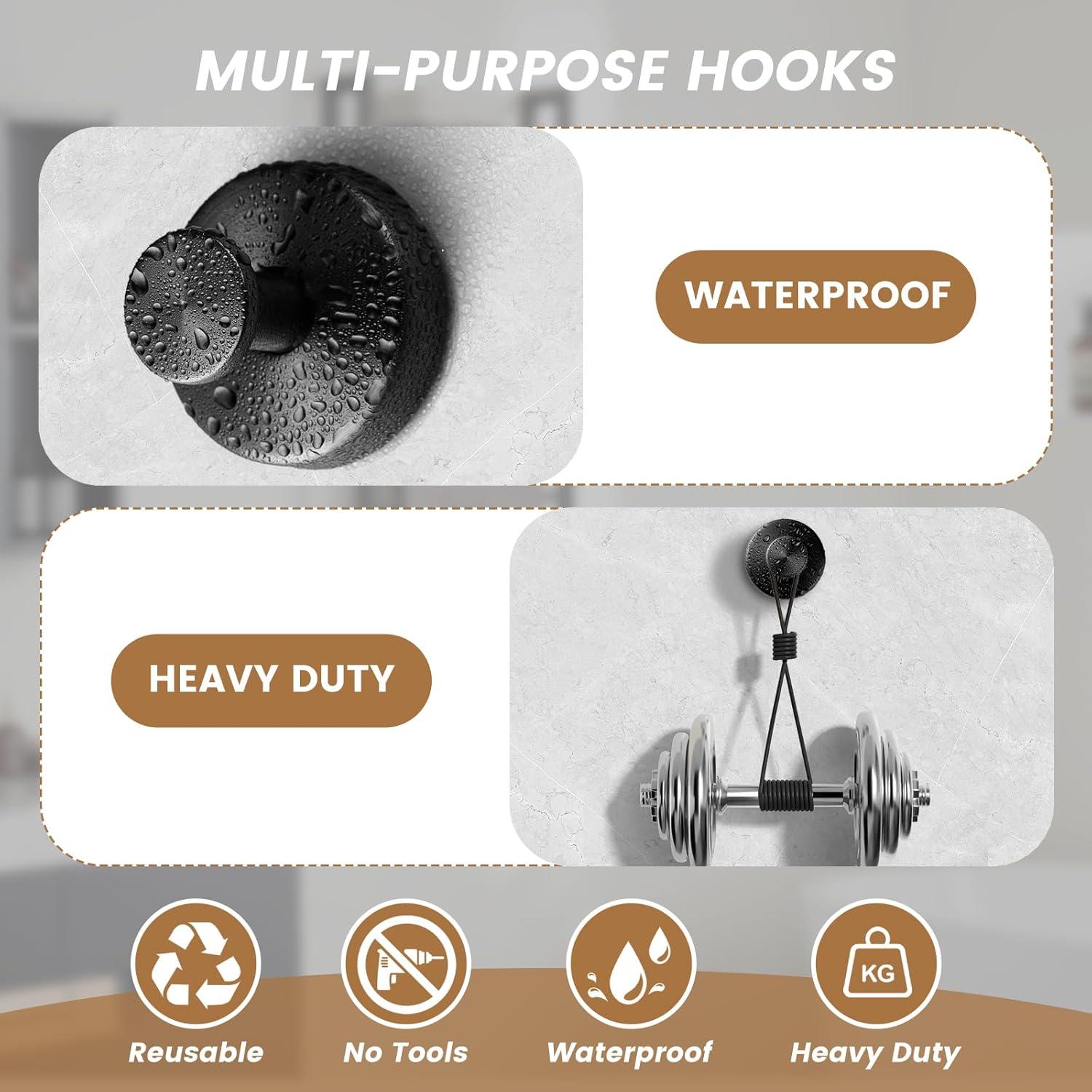 Ganchos de Ventosa BKV para Baño - Paquete de 4, 5kg