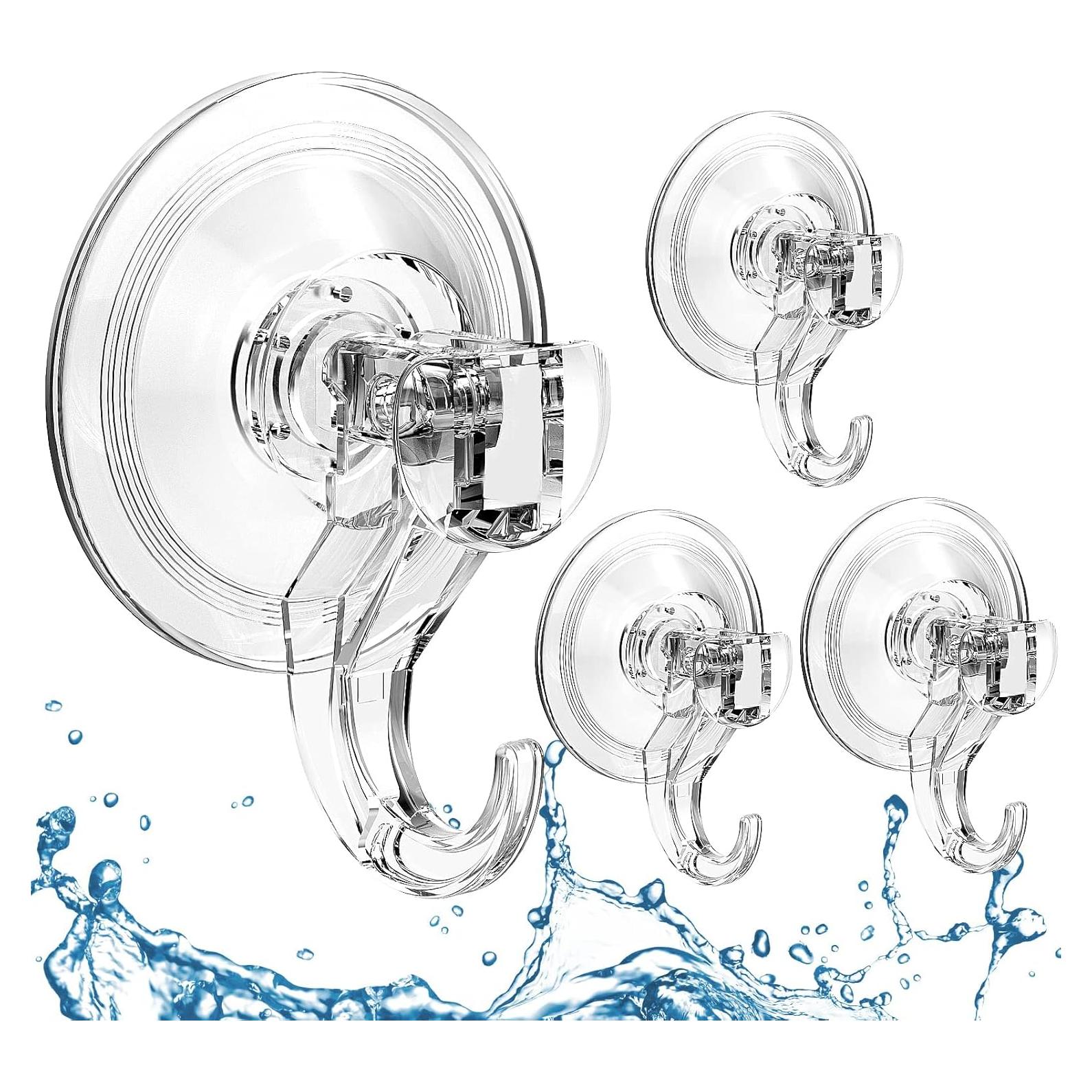 Ganchos de Ventosa Quntis 4 Pack Transparentes Multiusos