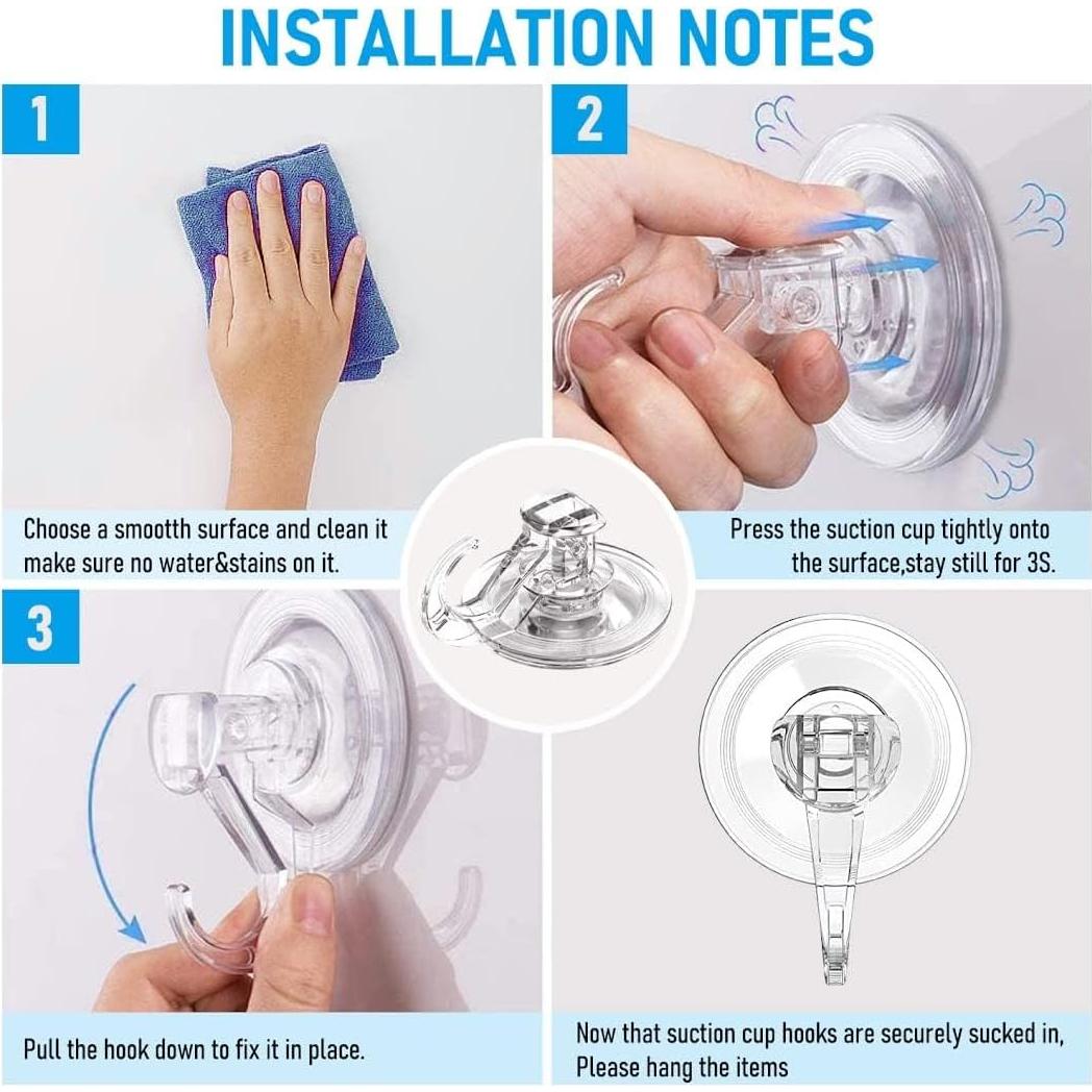 Ganchos de Ventosa Quntis 4 Pack Transparentes Multiusos