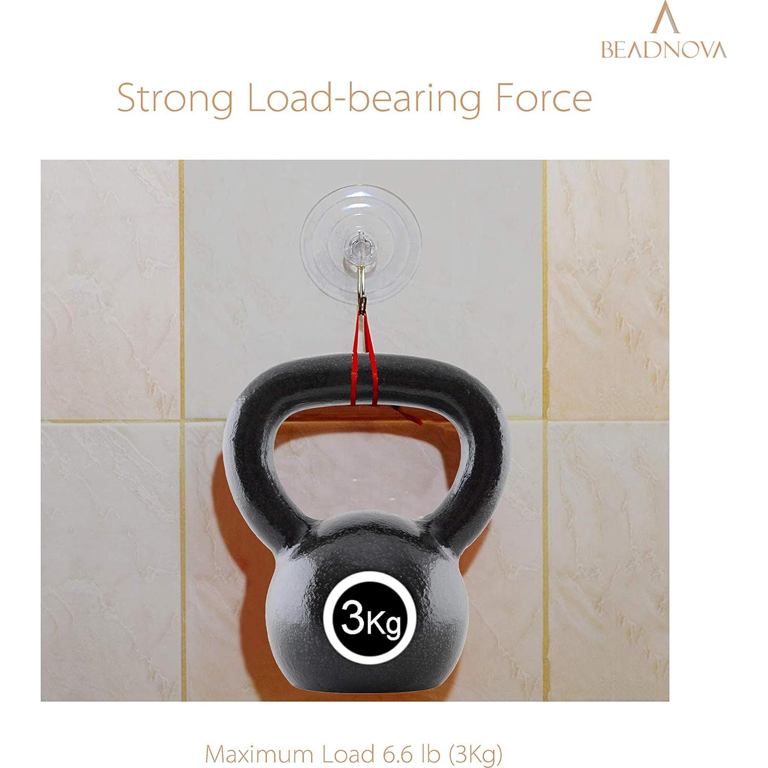 Ganchos de Ventosa BEADNOVA 6.35 cm - Paquete de 6