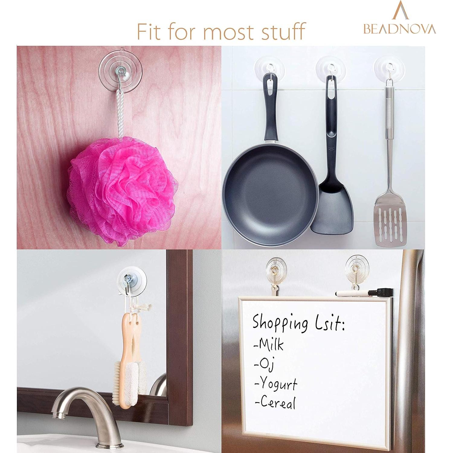 Ganchos de Ventosa BEADNOVA 6.35 cm - Paquete de 6