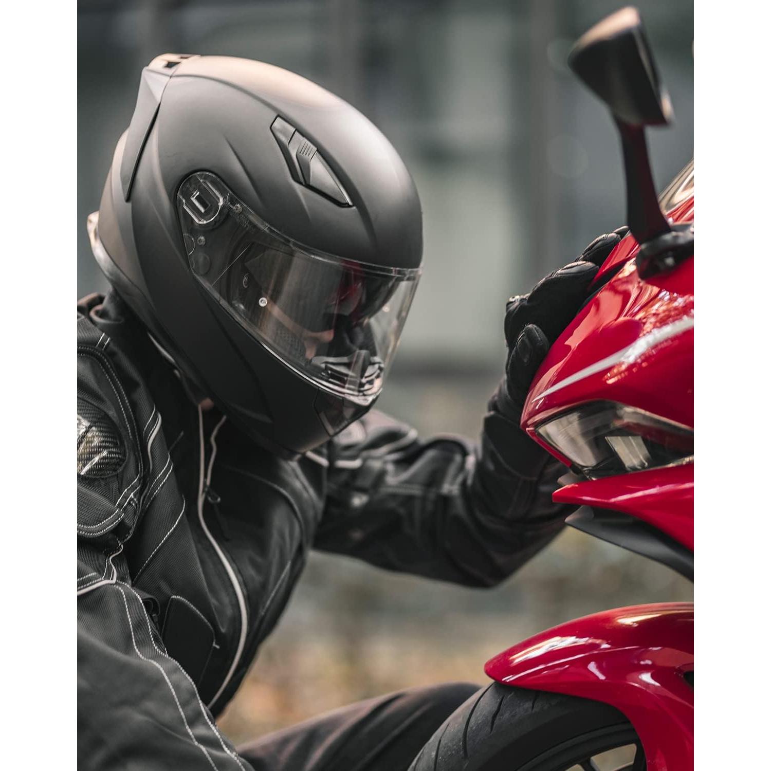 Casco de Moto ILM 129M MIPS Doble Visor Anti Niebla Rojo