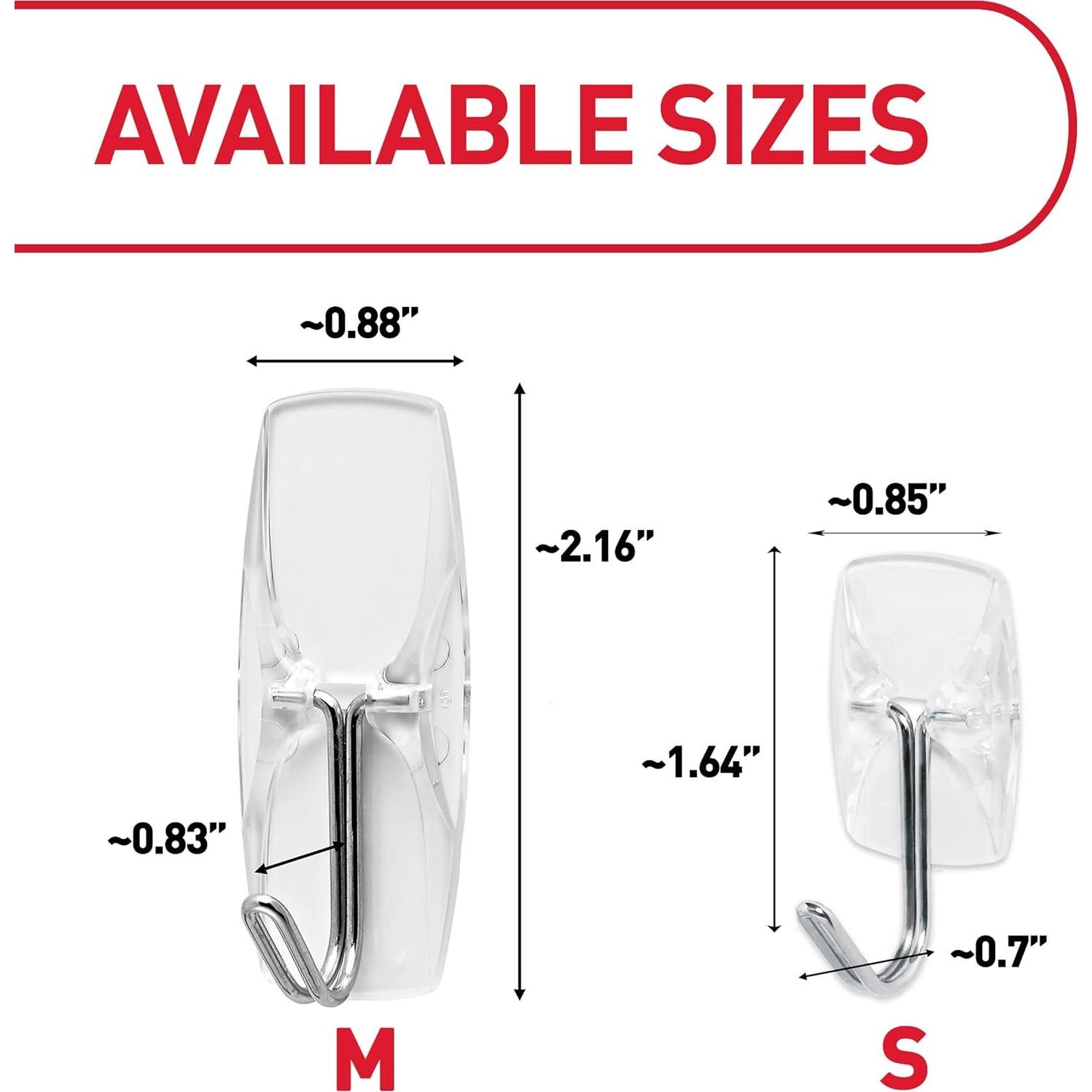 Ganchos de Alambre Transparente 3M Command - 10 Ganchos, 12 Tiras Adhesivas, Soporta 0.23 kg