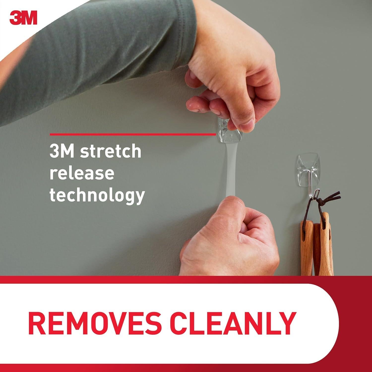 Ganchos de Alambre Transparente 3M Command - 10 Ganchos, 12 Tiras Adhesivas, Soporta 0.23 kg