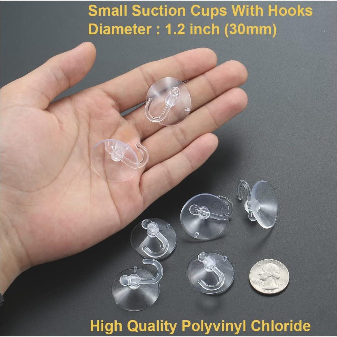 12 Ventosas Transparentes de Plástico LuluEasy 30mm para Decoración