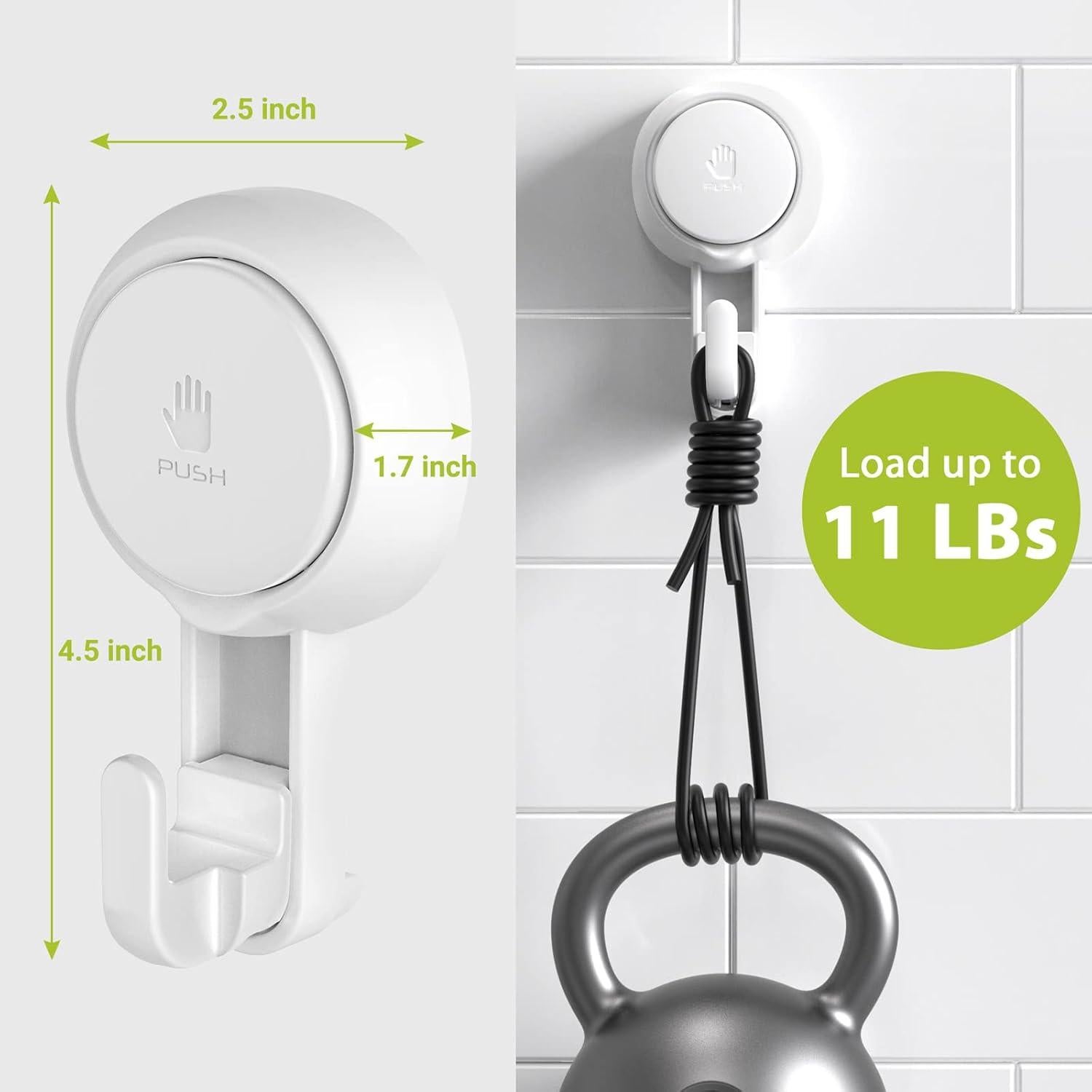 Ganchos de Ventosa Elegear para Ducha y Cocina - Paquete de 4