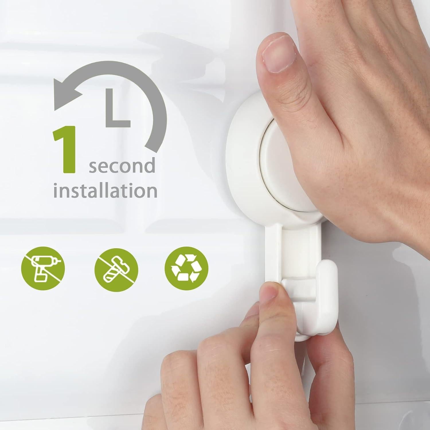 Ganchos de Ventosa Elegear para Ducha y Cocina - Paquete de 4