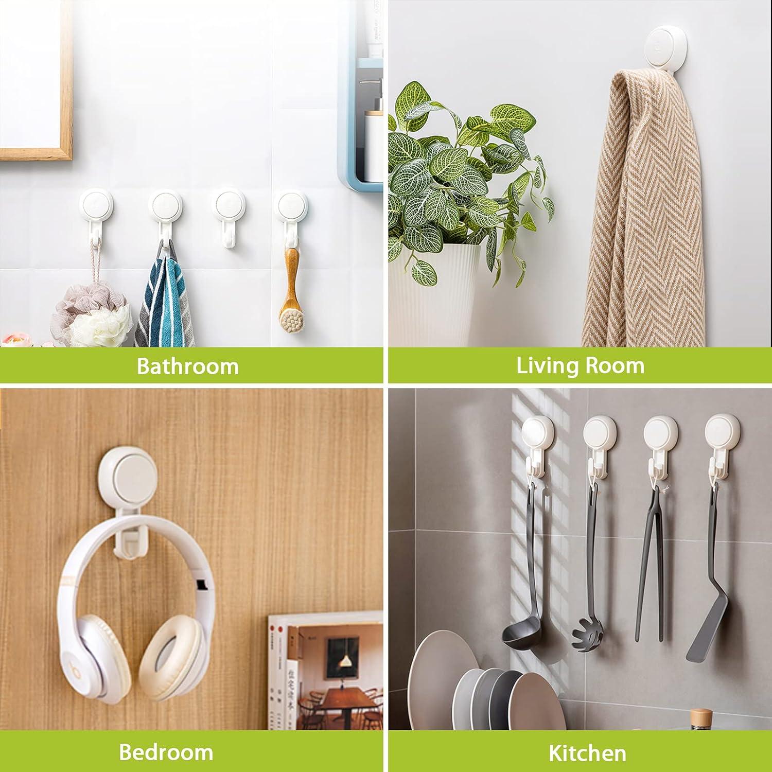 Ganchos de Ventosa Elegear para Ducha y Cocina - Paquete de 4